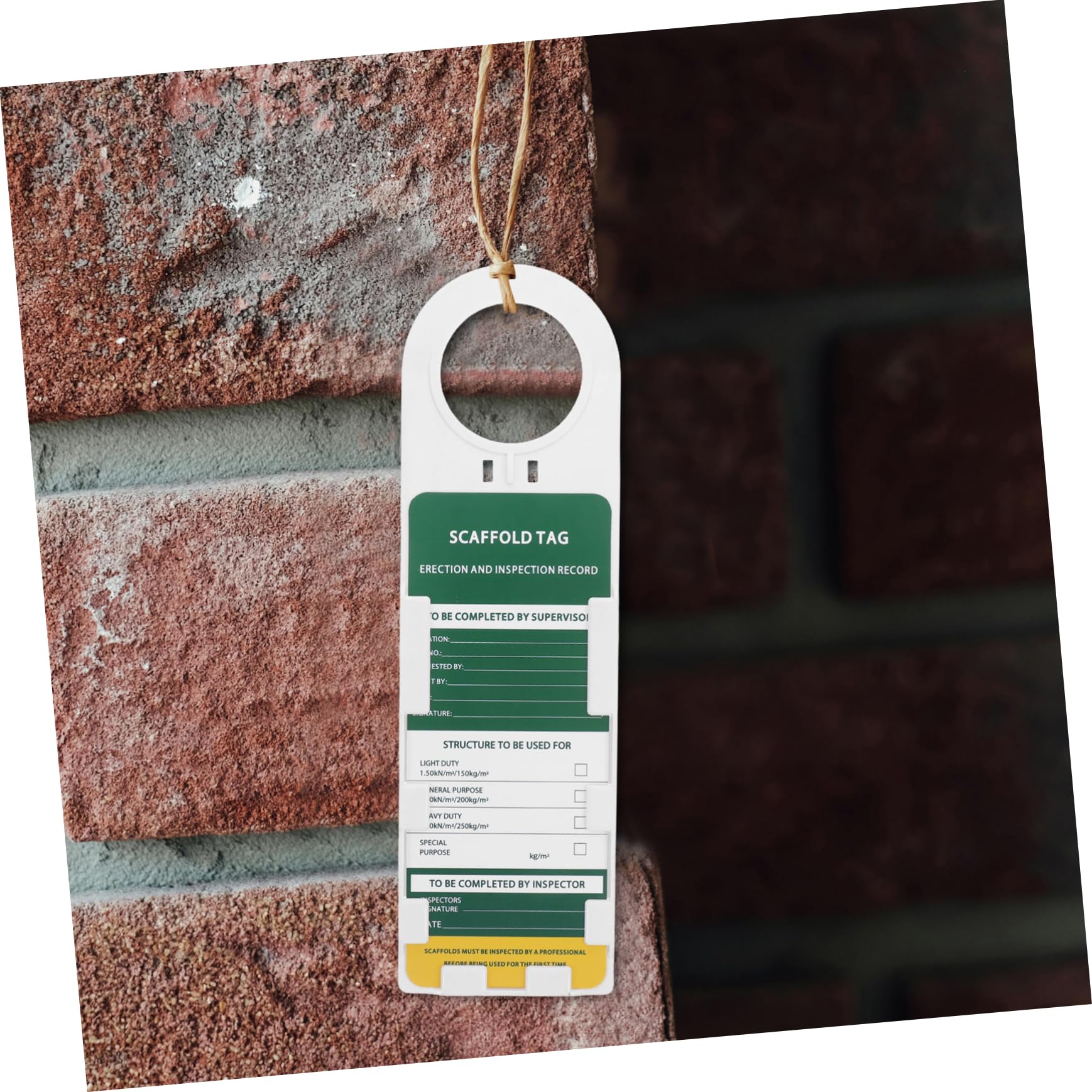 Garneck Set 3 Supporti Durevoli e 6 Inserti di 9 Etichette di Ispezione per Scale e Ponteggi Resistenti All'umidità per Sicurezza Sul Lavoro Industriale e'aperto