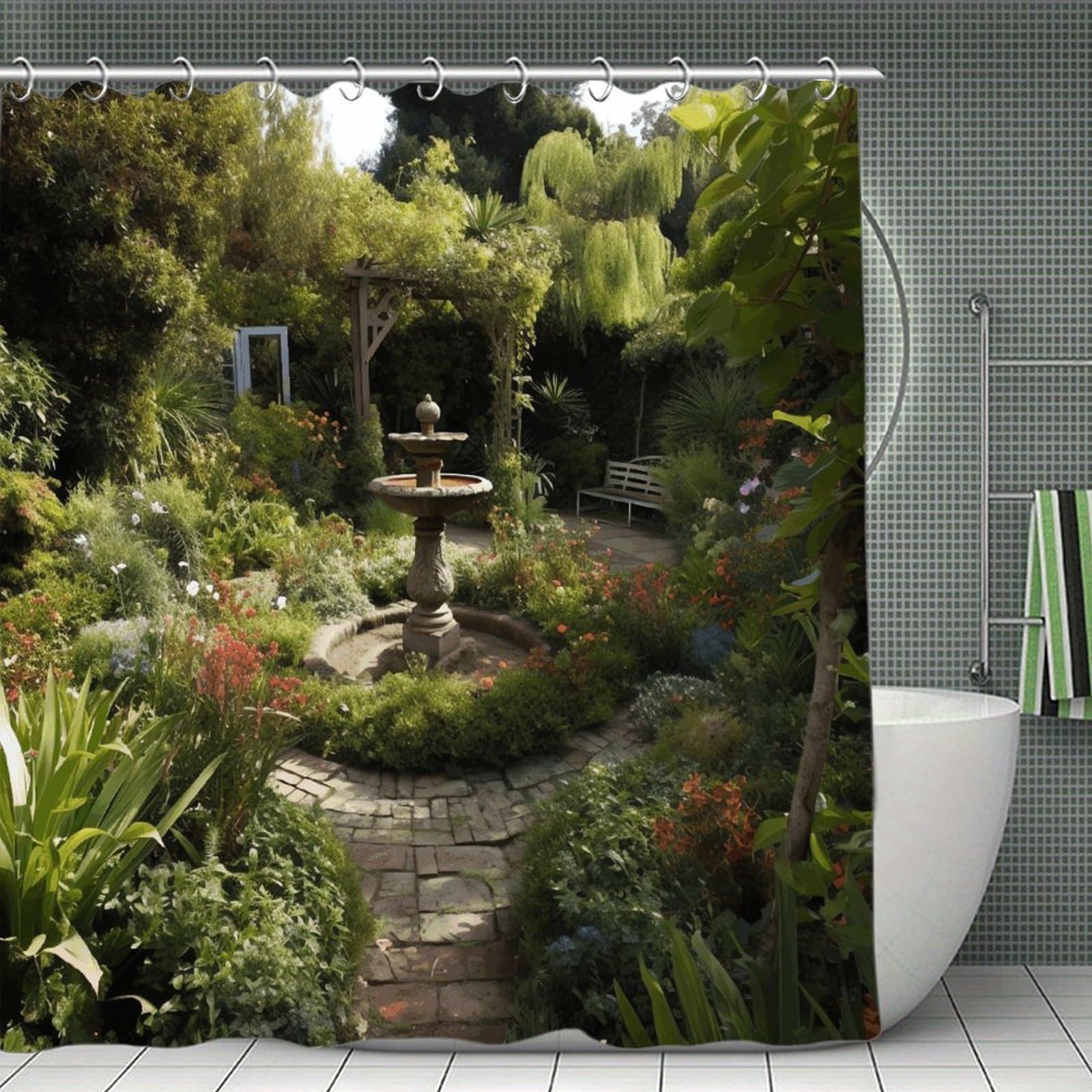 FekiLoot There are Many Plants Shower Curtain Minimalist Aesthetic Bath Curtain with Hooks Simple Water Resistant Bathroom Shower Curtains Cute Blackout Privacy Curtains Cloth Curtain