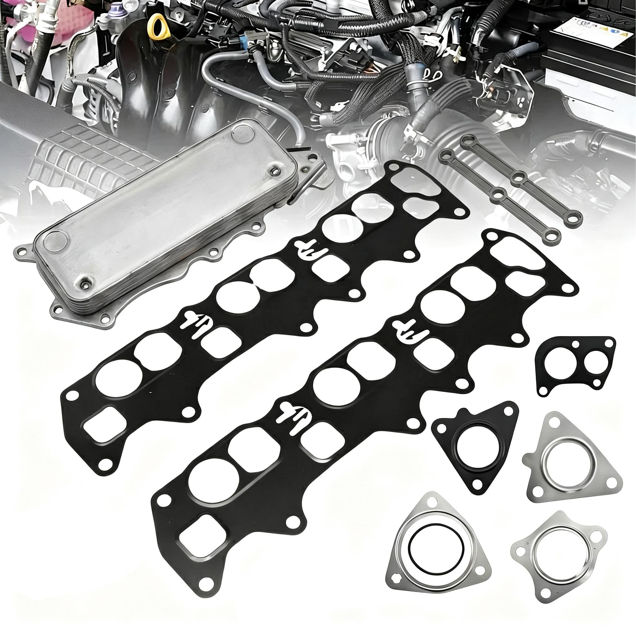 OM642 Ölkühler Dichtungssatz Kompatibel mit Mercedes Ml320 W164 W204 | ölkühler + dichtungssatz für mercedes W203 W204 W211 W212 W213 M272 OM642 6420903237 A6420907737
