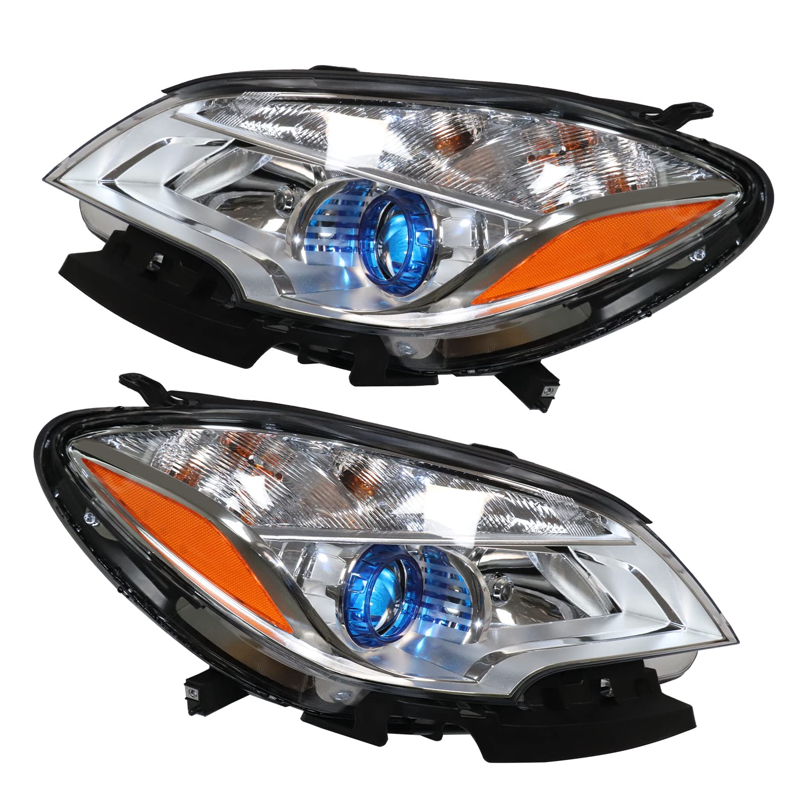 SEBLAFF Halogen Headlights For 2013-2015 Honda Accord – Black Housing, DOT/SAE, Pair-474560