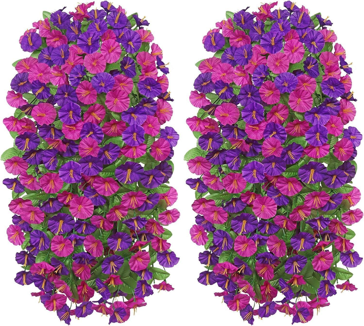MUXZSIZ Artistic Fake Hanging Plant Mimicking Fresh Morning Glories Those Wanting Beautiful And Realistic Floral Decorations