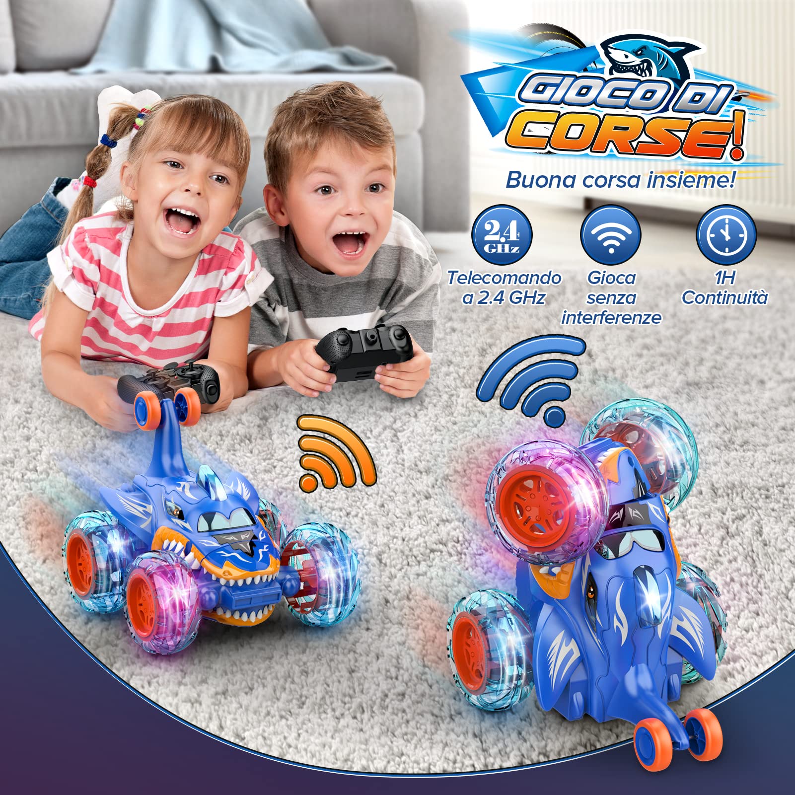 Dislocati Macchina Telecomandata per Bambini, Giochi Bambini 3 4 5 6 7 8 9 10 Anni Regali di Natale per Bambini Regalo Bambino 4 5 6 7-9 Anni Maschio Giocattoli Bambino 3-10 Anni Monster Truck