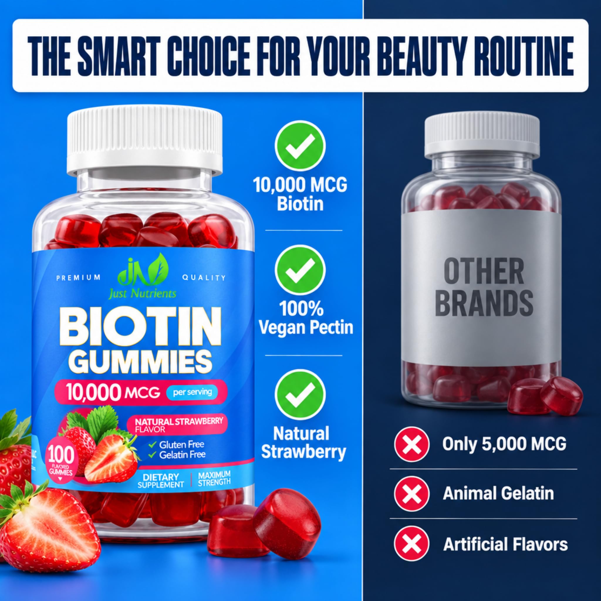 Biotin 10,000mcg Gummies for Hair Growth, Skin & Nails (100 Count) — Amazon image 5