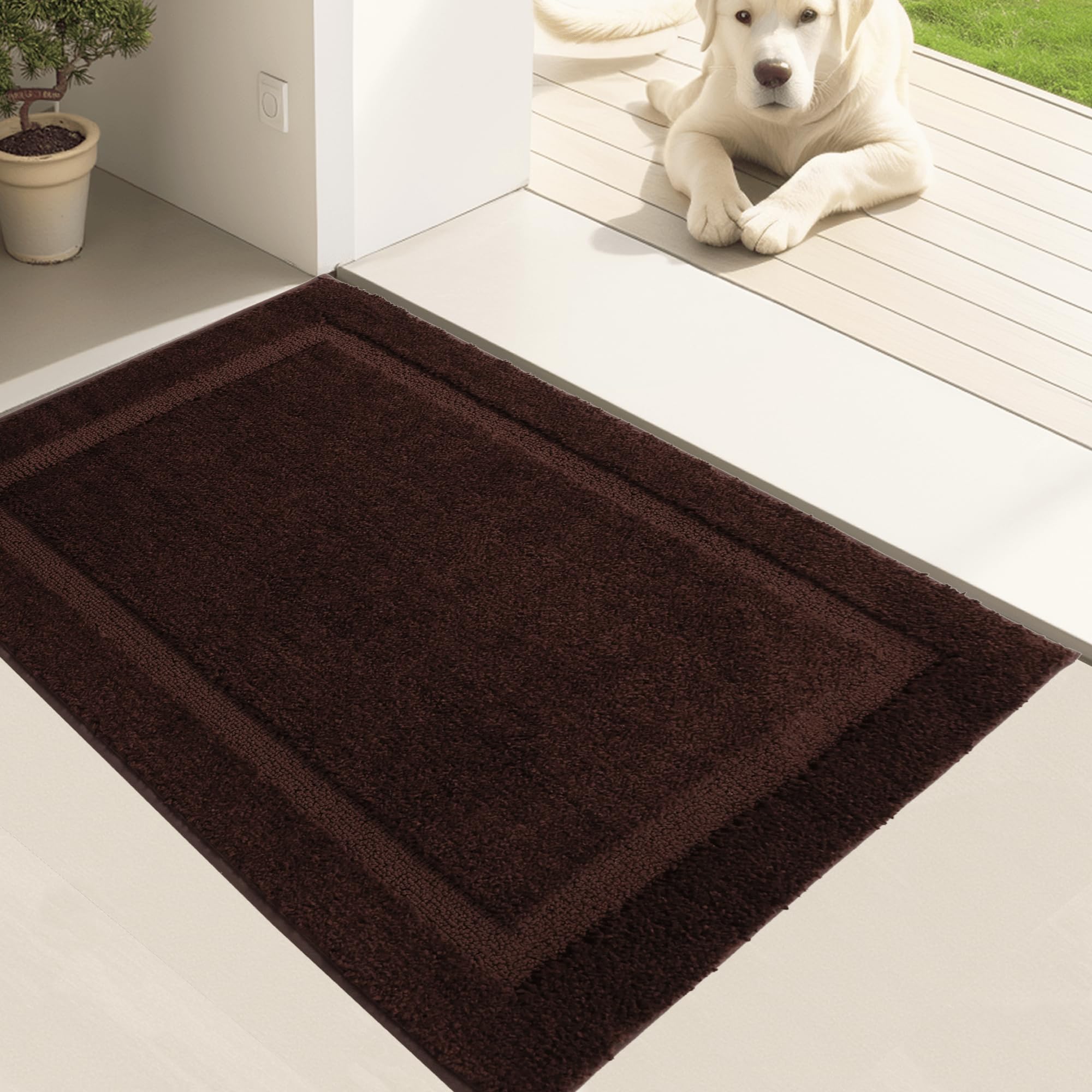 Oiilores Door Mat Indoor Entrance, Dirt Trapper Entryway Rug with Non-Slip Rubber Backing, Washable Inside Front Entry Rugs, Super Absorbent Doormat