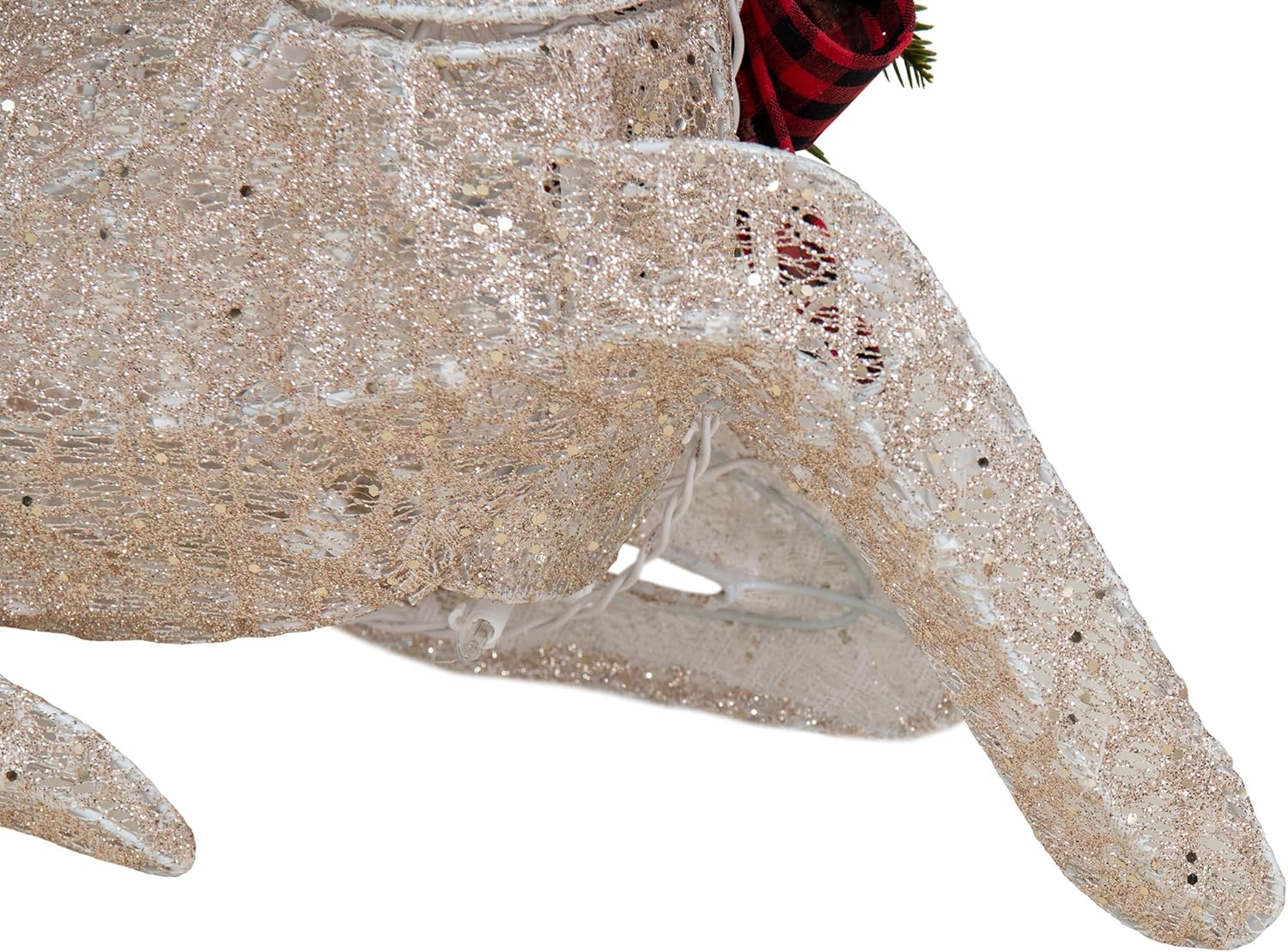 Sunjoy 2-Piece Lighted Lying Deer with Red Bows