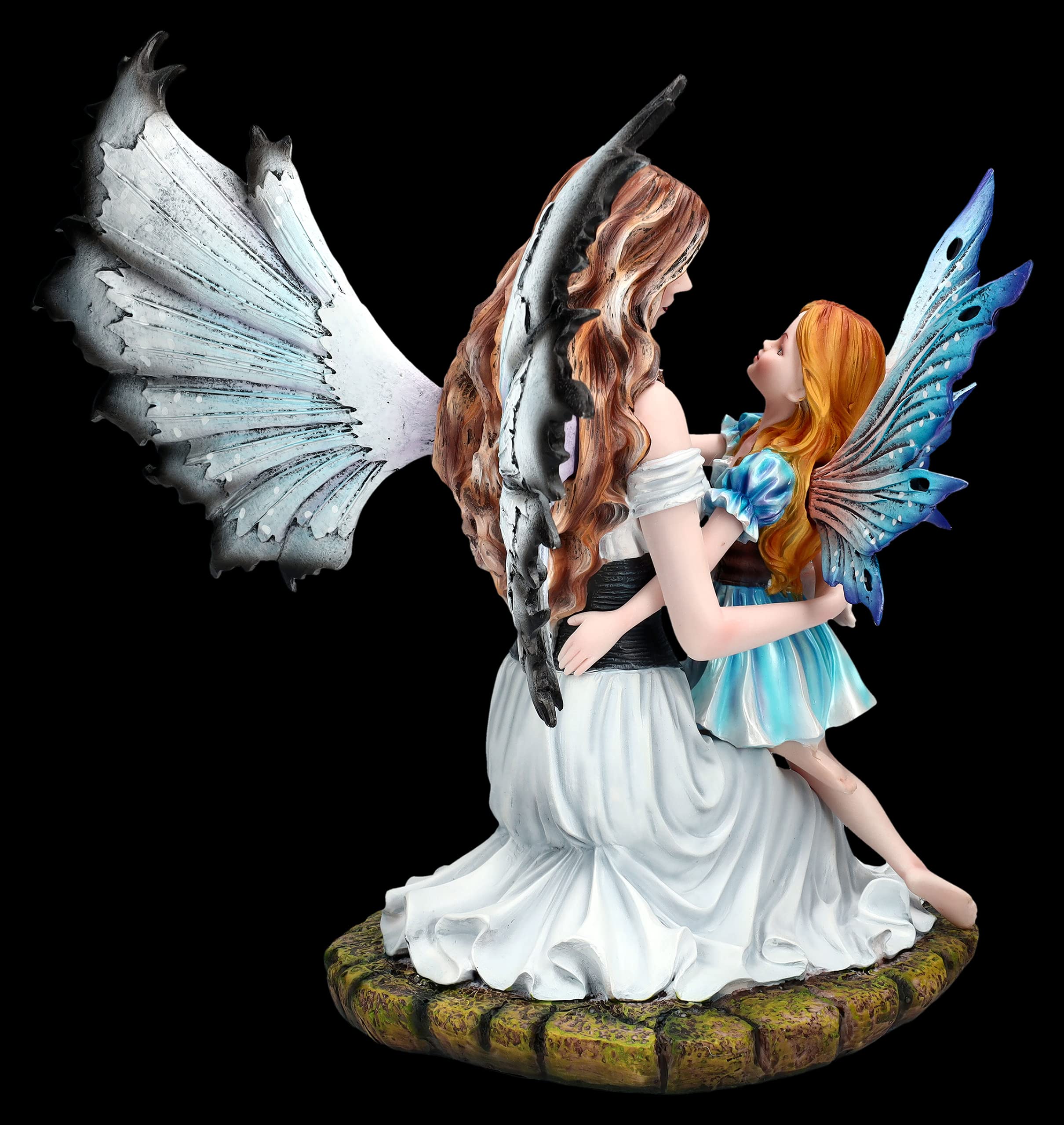 Figura de elfo toma hija en brazo 28 cm | madre hijo hada estatua ángel