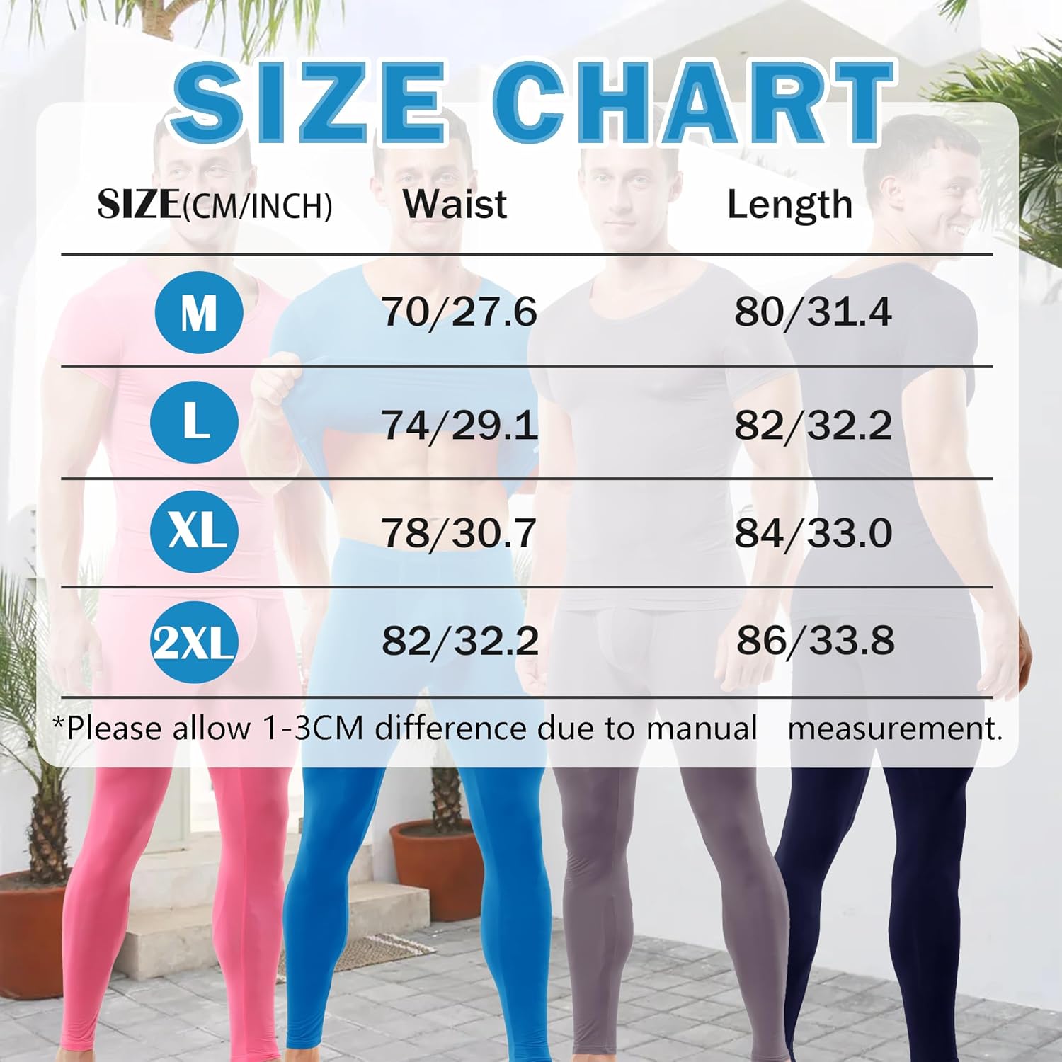 Mens Thermal Underwear Bottoms Activewear Leggings Long Johns Underpants Activewear Yoga Pants for Men - Image 6