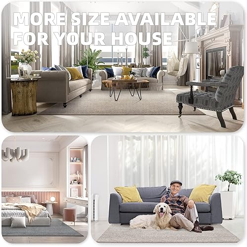 Miniatura 6 de Color&Geometry Alfombra antideslizante resistente, alfombra para dormitorio, estética, suave, alfombra de pelo bajo para sala de estar, 4 x 6 pies,