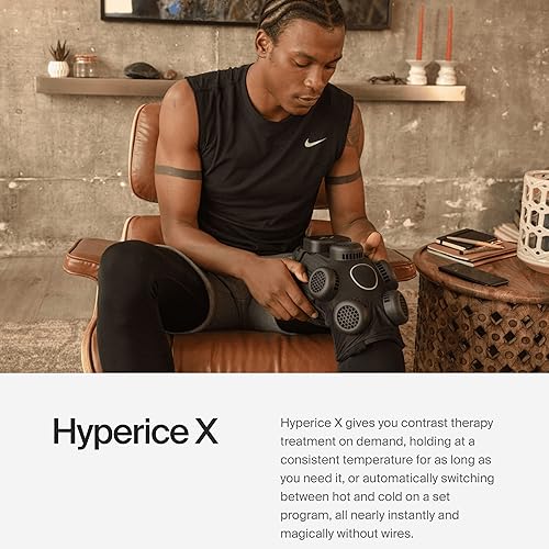 Miniatura 2 de Hyperice X Knee - Dispositivo de terapia de contraste portátil que cambia sin problemas entre terapia de calor y frío en segundos