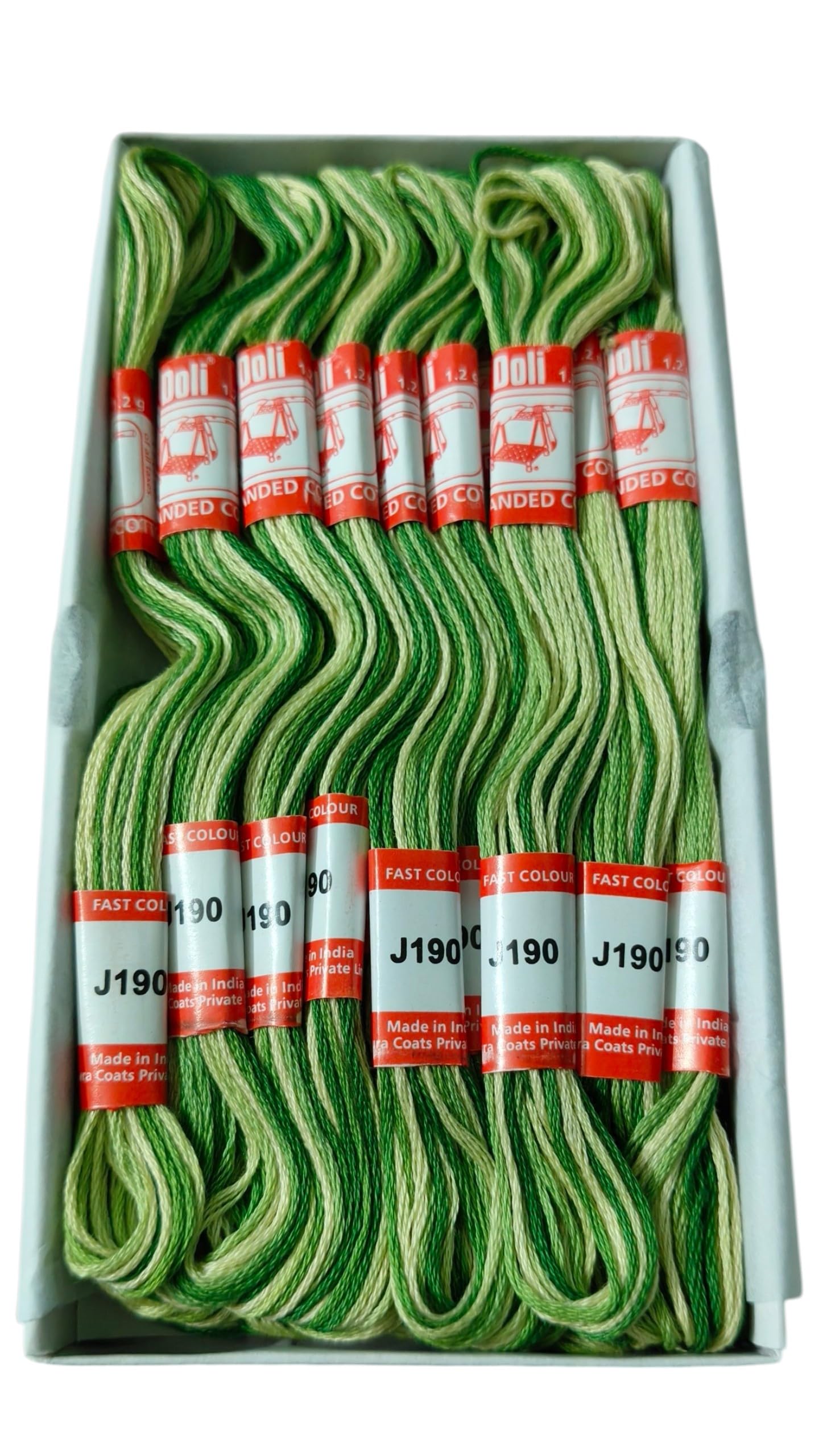 Doli Stranded Cotton Skiens Cross/Long Stitched Cotton Embroidery Threads (Set of 25 Pieces) (Shade no. J 190)-image-33