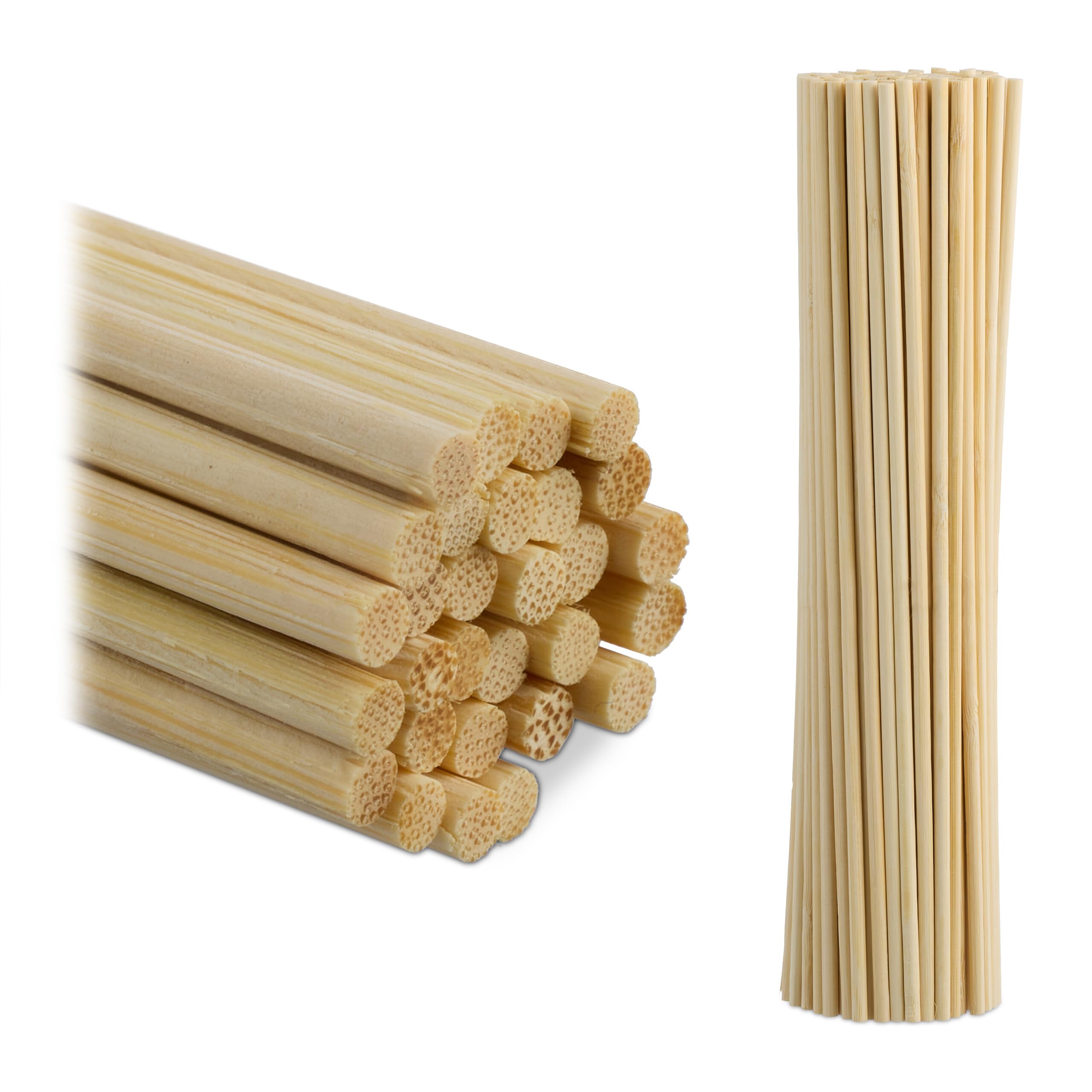 Tiges en bambou tuteurs plantes 30 cm - Bâtonnets bricolage bois rond naturel loisirs créatifs