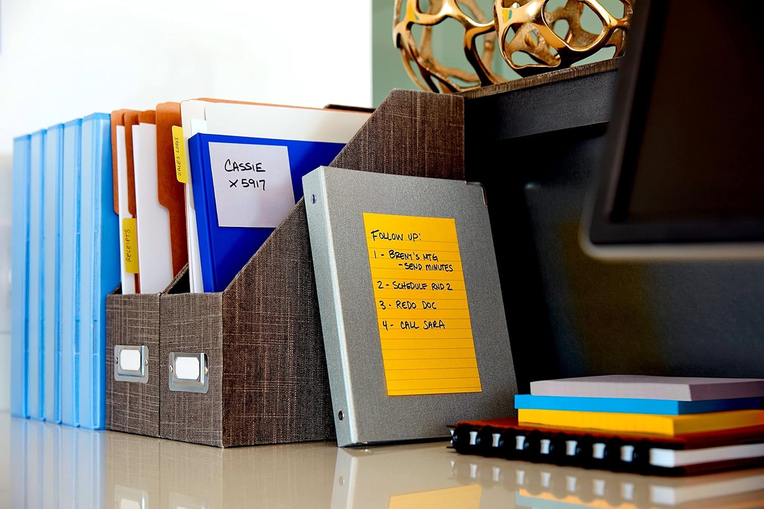 Post-it Super Sticky Notes, 4x6 in, 5 Pads, 2x the Sticking Power, Canary Yellow, Recyclable (660-5SSCY)