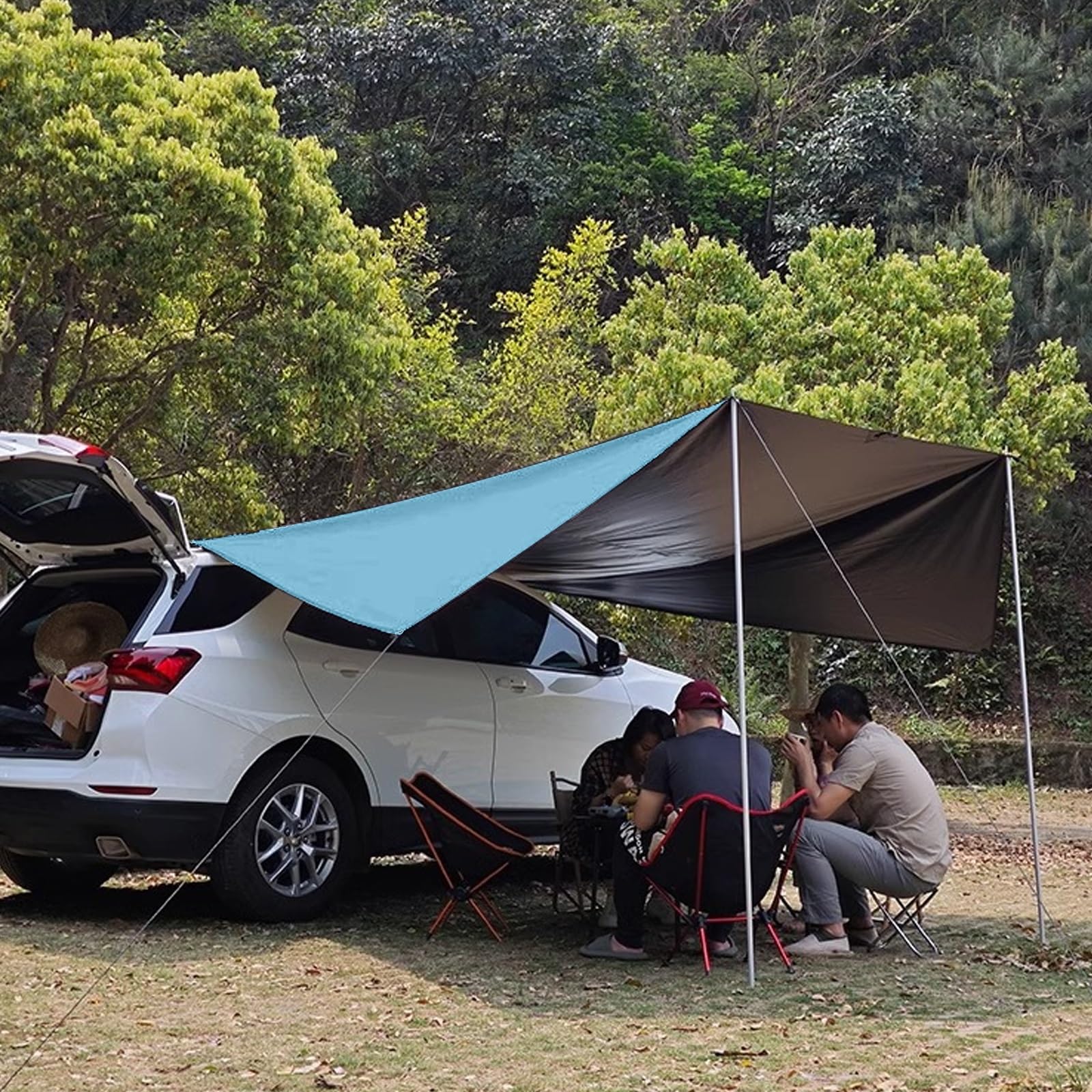Versatile Tendalino Auto, Tenda da Camper con Palo, Tendalino Camper Universale Impermeabile in Tessuto Oxford Anti-UV(400cm/157in)
