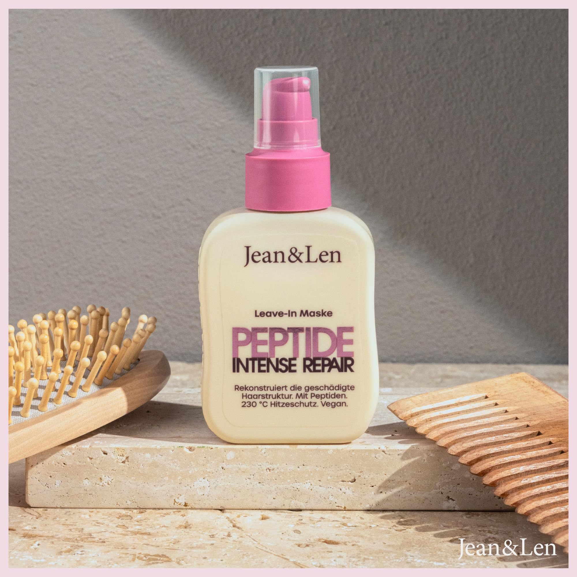 Jean & Len Leave-In Hair Mask Peptide Bond Repair Set, per capelli stressati e danneggiati, ricostruisce e ripara i capelli, leviga la struttura, protezione termica fino a 230 °C, vegan, 6 x 100 ml