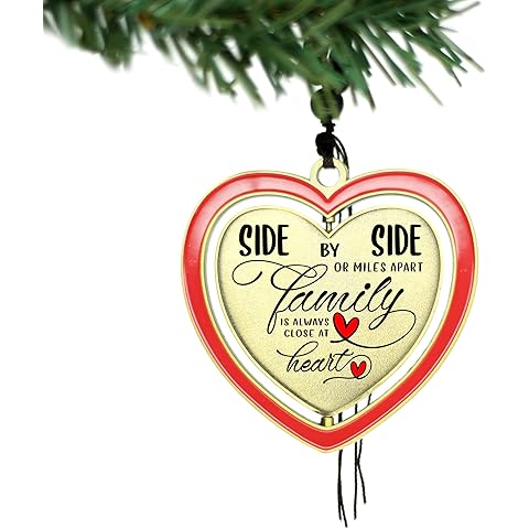 Family Christmas Ornaments 2025, Long Distance Gifts for Family, Brother, Sister, Mom, Dad, Grandma and Grandpa, Gold Metal Ornaments Gifts for Son, Daughter's Birthday - Christmas Tree Decoration