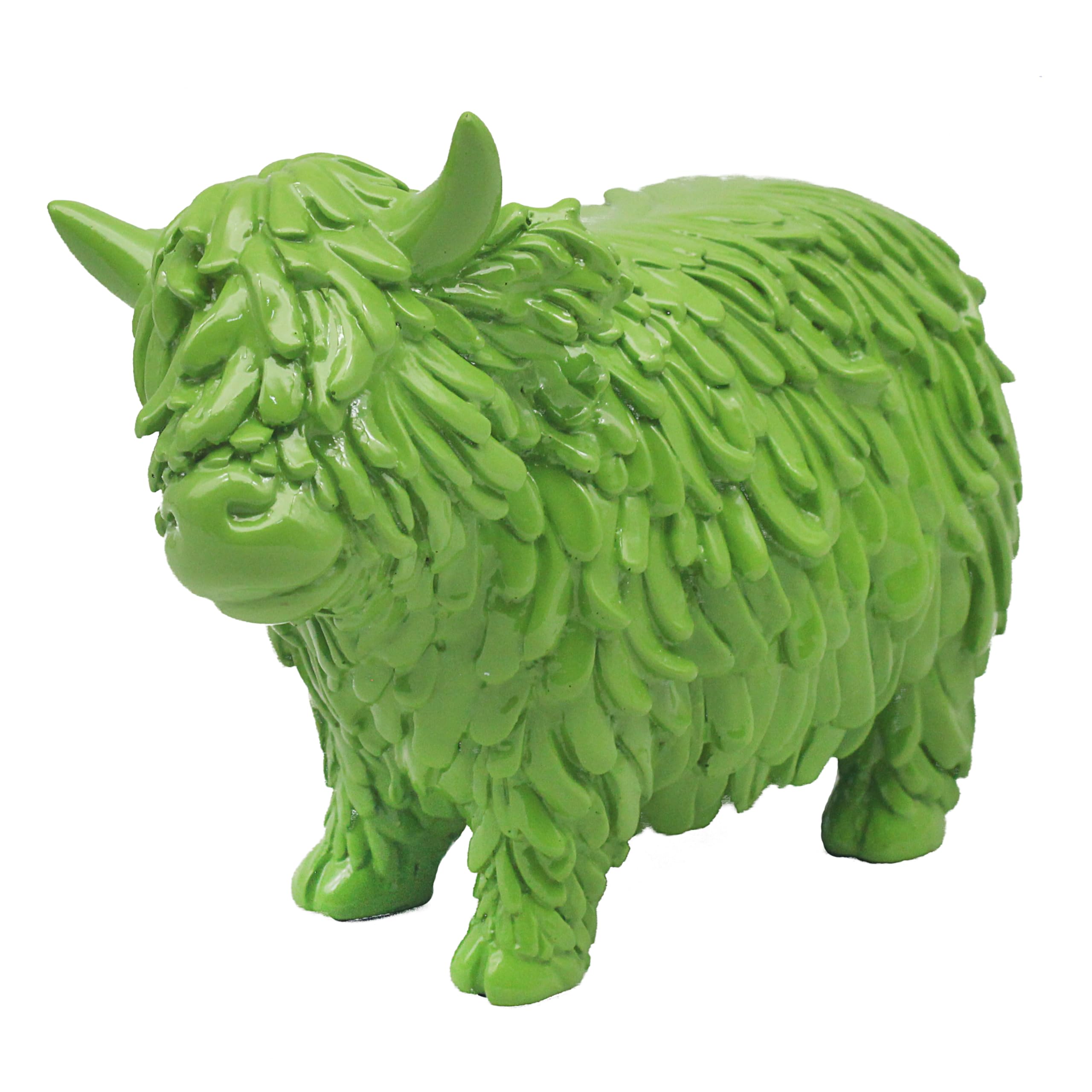 Lesser & Pavey Highland Cow Green Home Decor Figurines & Ornaments For Home & Office | Decorative Home Accessories Statues For Indoor & Outdoor | Lovely Gifts for Women & Men