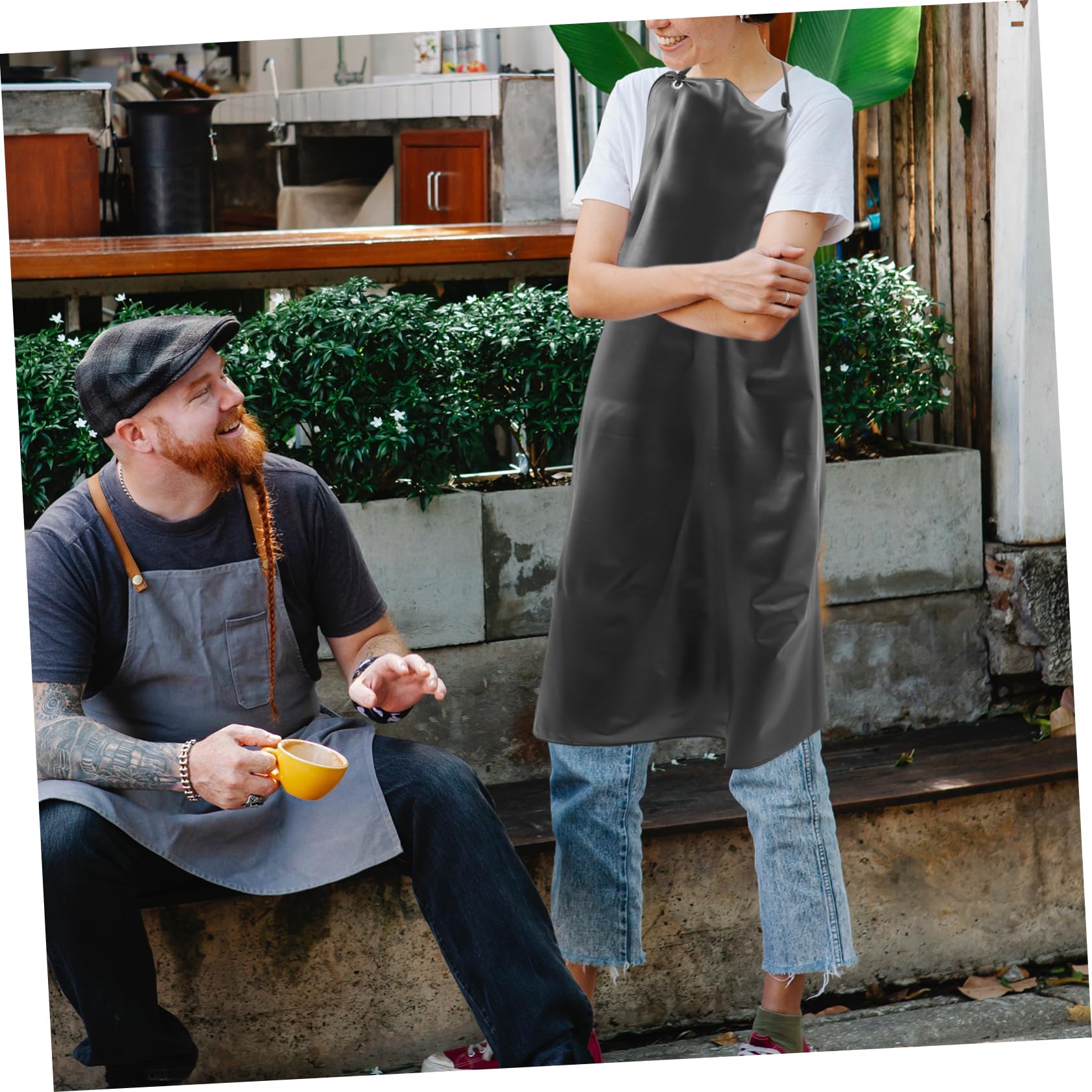 Housoutil Extra Thick Apron Aprons for Men Kitchen Apron Gardening Apron Aprons for Dishwashing Apron for Women Apron for Cooking Dishwasher Apron Dish Washing Aprons Work Apron for Workshop