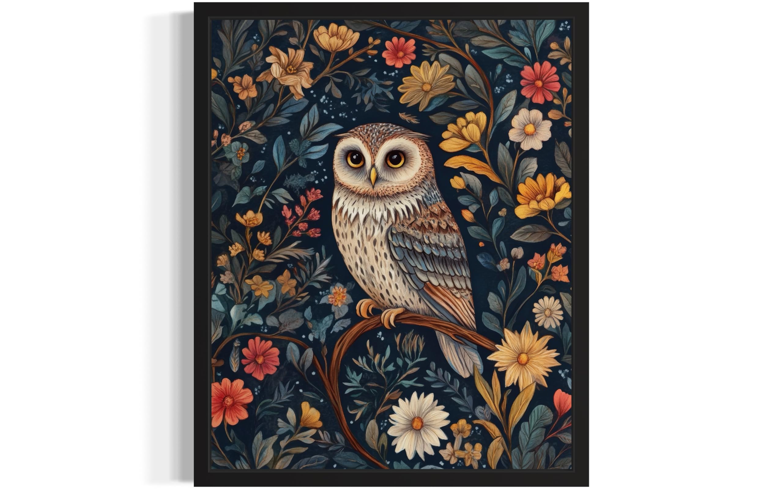 Amazon.com: Owl Art Print Poster, William Morris Style Retro Mid