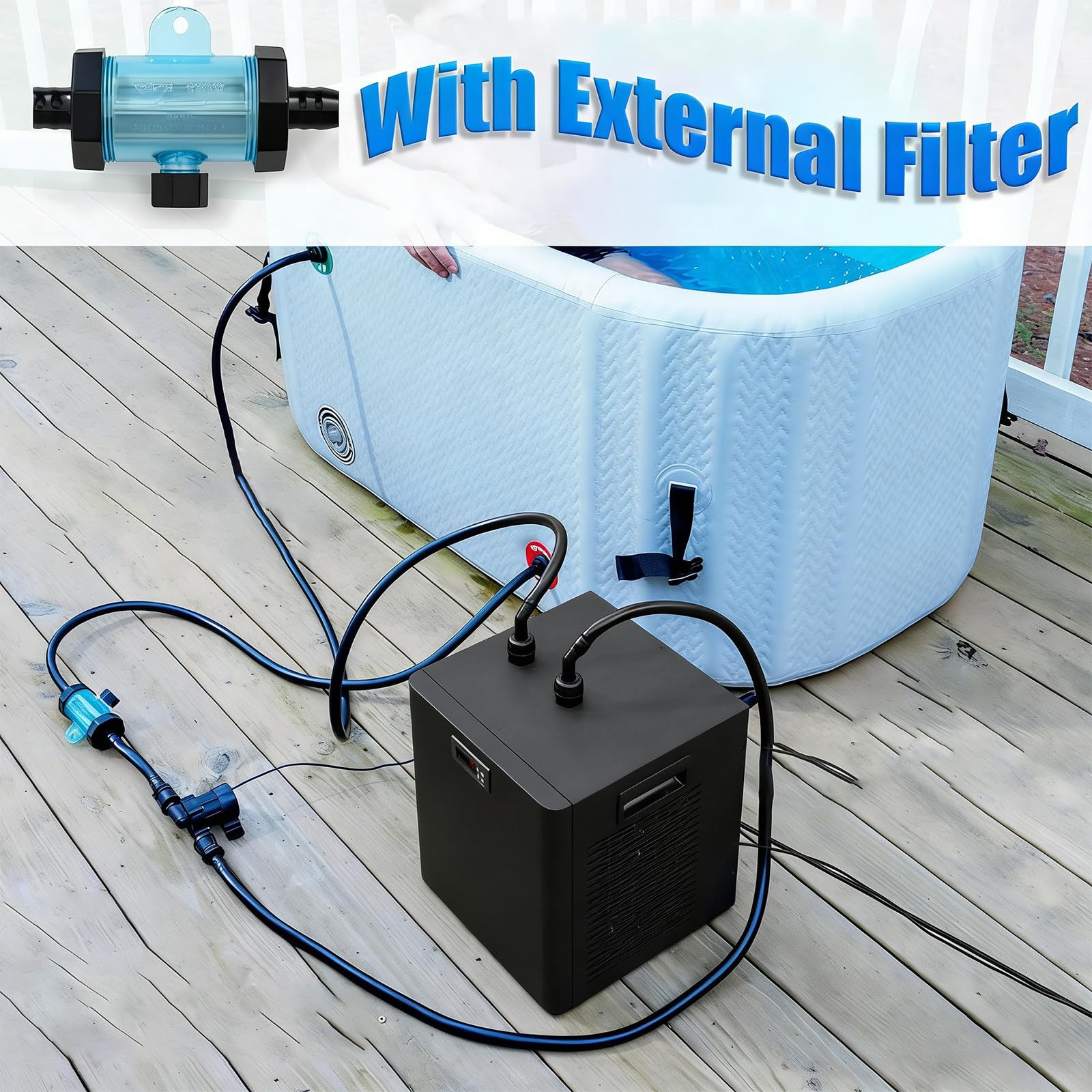 Enfriador para Acuario, diseño silencioso Especial, Enfriador de baño de Hielo para ajolotes de Agua Salada y Dulce y Medusas de Coral, fácil de Usar 160L/42gal