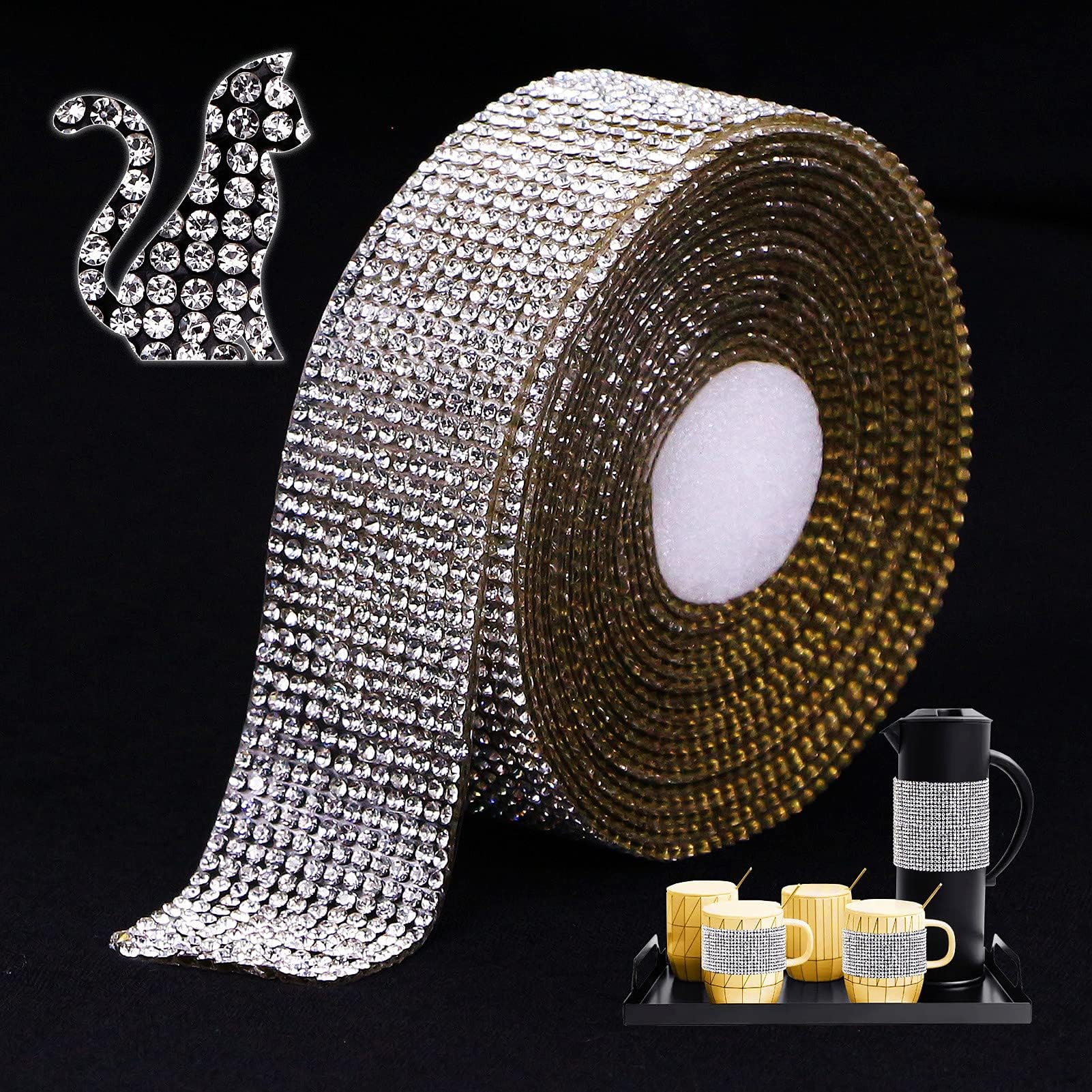 Amazon.com: Locacrystal Bling Crystal Rhinestone Ribbon Self-Adhesive ...