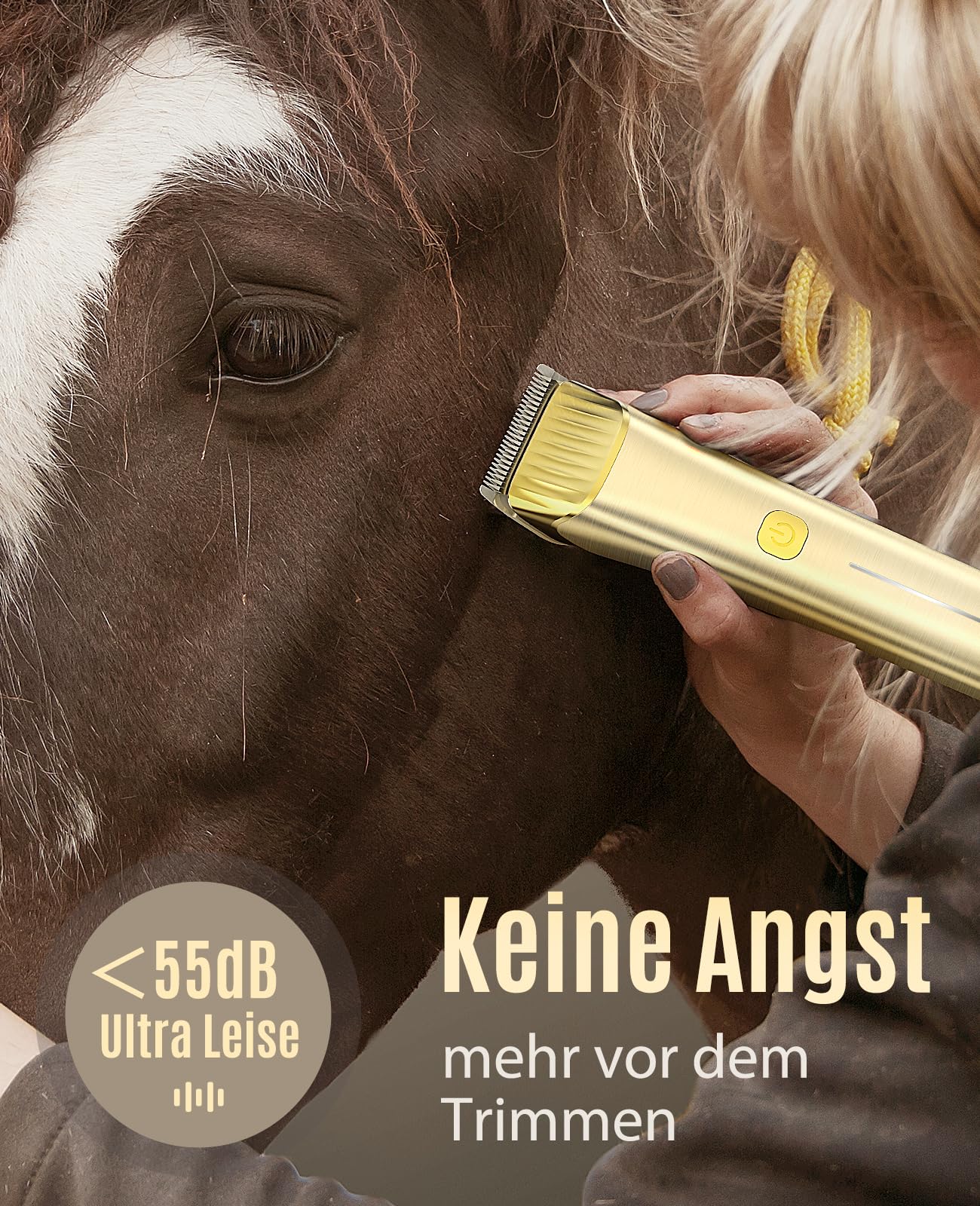 oneisall Kabelloses Schermaschine Pferd, Leise Pferdeschermaschine für Dickes Haar mit 7000RPM Motor