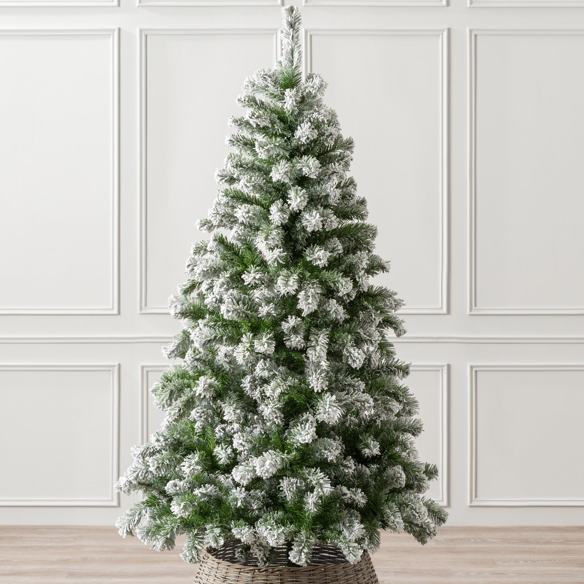 Christow Chamonix Spruce Flocked Christmas Tree, 6ft