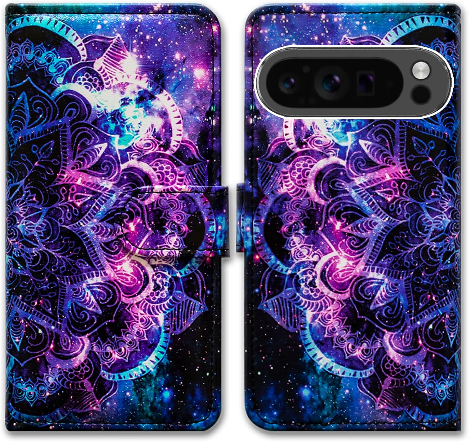 Bcov Case for Pixel 9 Pro XL,Purple Mandala Galaxy Sky