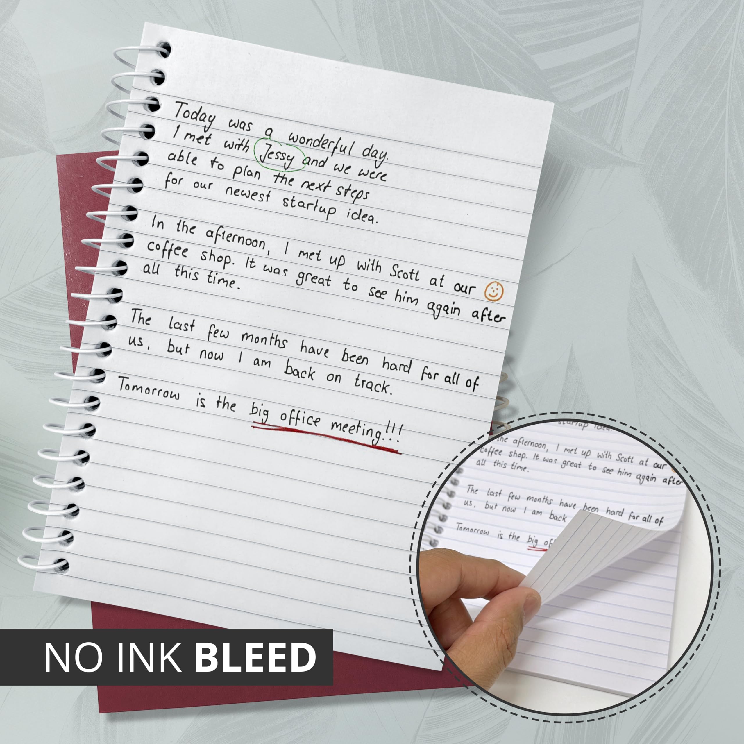 Three Leaf 120 ct 5 x 7, blocco note personali, confezione da 6, quaderni da scrittura, quaderni da viaggio, blocco note per ufficio, studio e appunti