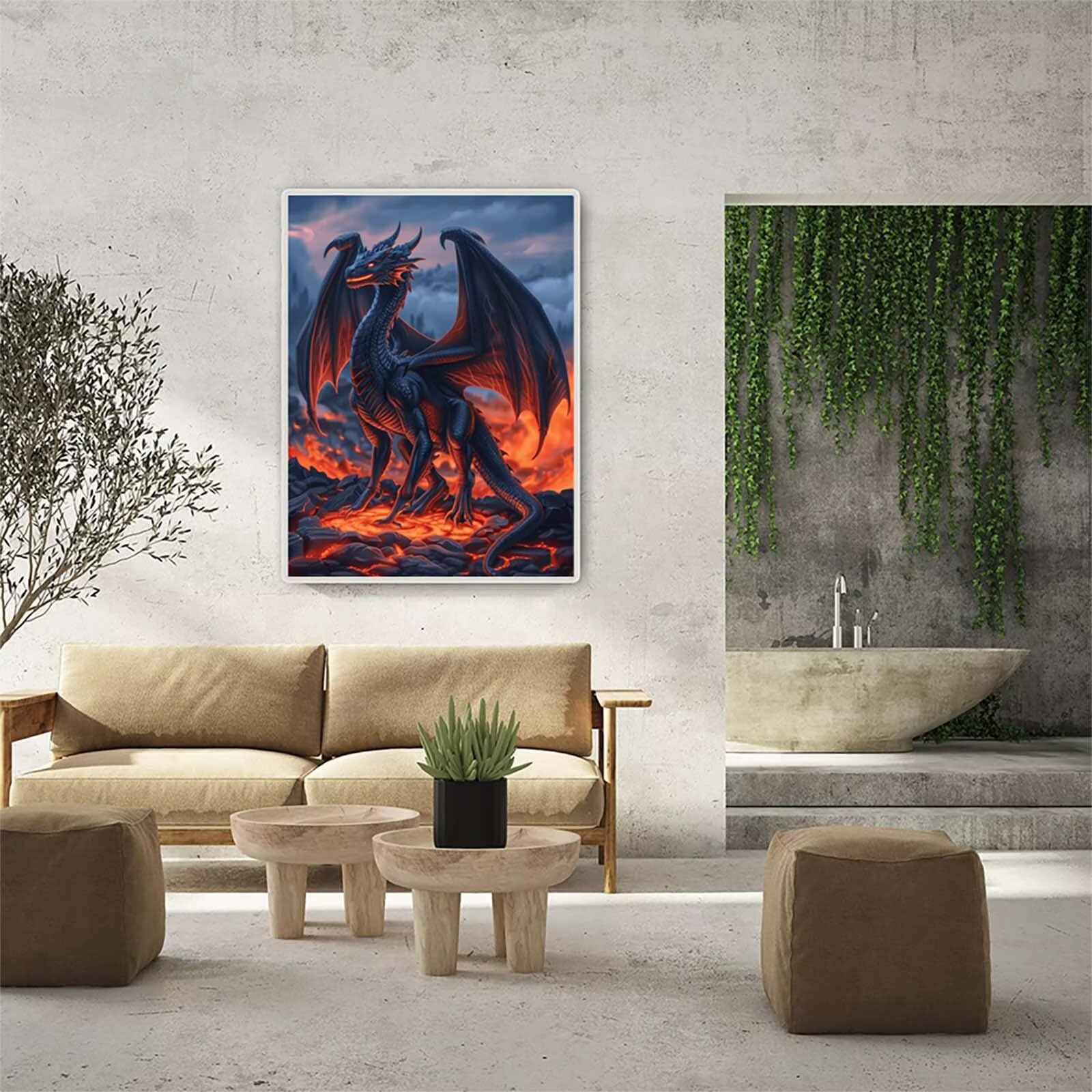 Drago Diamond Painting Adulti 60x80cm, 5D Diamond Painting Kit E-2765