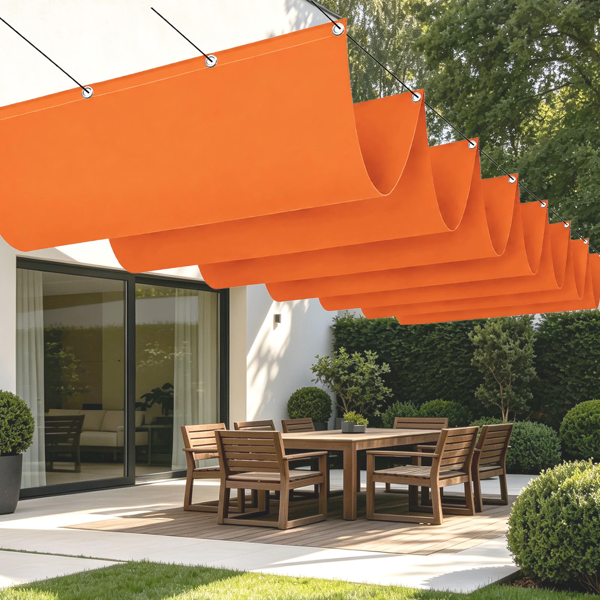 Voile d'ombrage vague anti-UV bloquant la chaleur du patio 850x300 cm