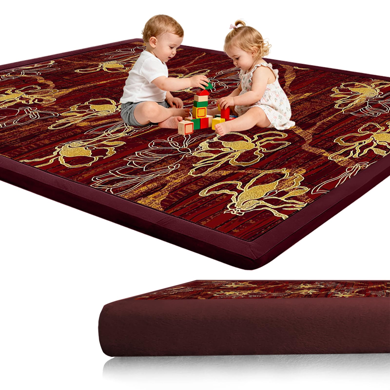 Tappeto Gioco per Bambini e Neonati Tappetino per Gattonare per la cameretta del Bambino Extra Spesso 2 CM per Creare Un'area di Gioco Sicura per i più Piccoli 50 x 180cm