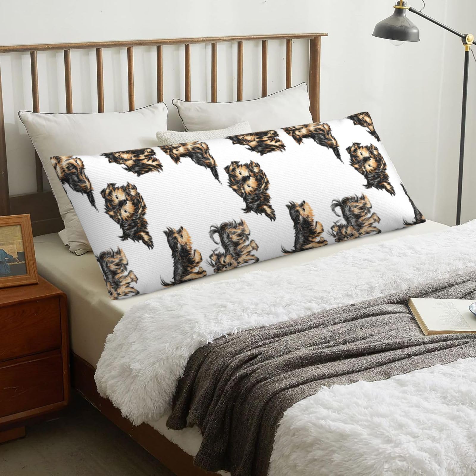 Yorkshire Terrier, Body Pillow Cover with Zipper,Long Body Pillowcase 20 x 60 in