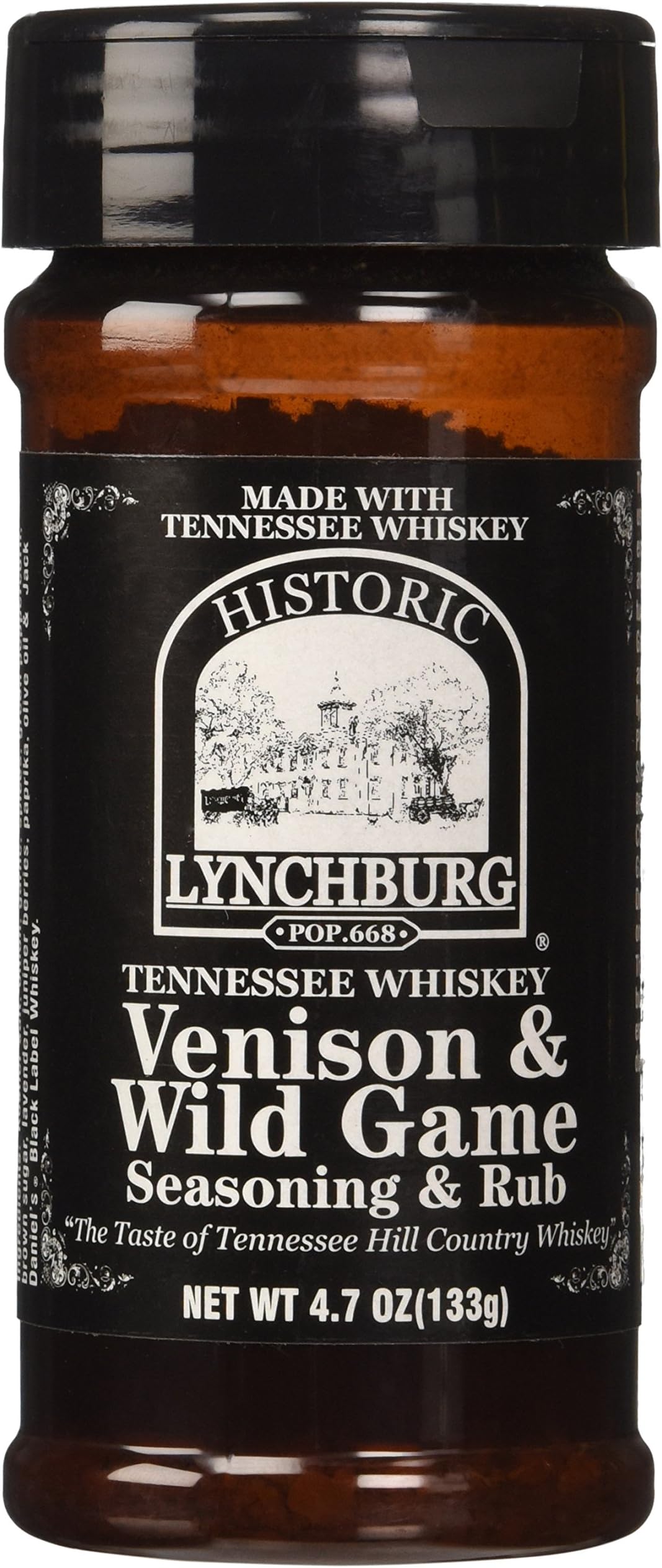 Historic Lynchburg Tennessee Whiskey Venison & Wild Game Seaoning & Rub 4.7 Oz. Jar