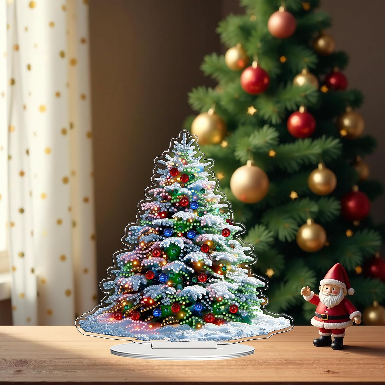 DIY Tabletop 5D Diamond Art Kit for Adult – Gem Painting Art Desktop Ornament with Special Shaped Rhinestones, Acrylic Stand-Up Gem Craft for Home Décor & Gift Idea (Christmas Tree) image 3