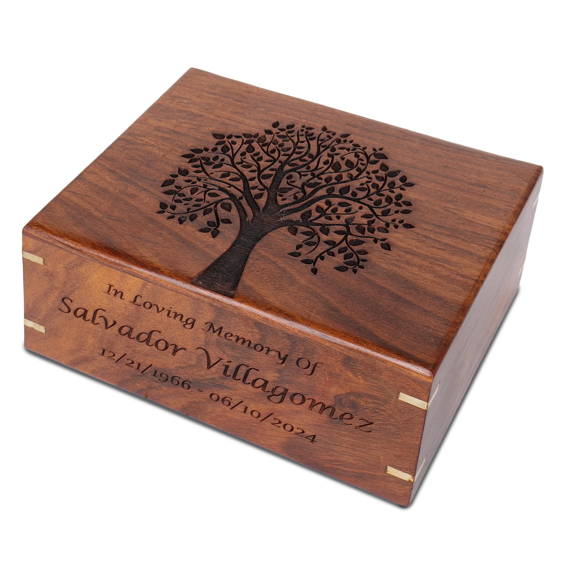 Personalized Rosewood Urn For Human Ashes | Cremation Funeral Urn