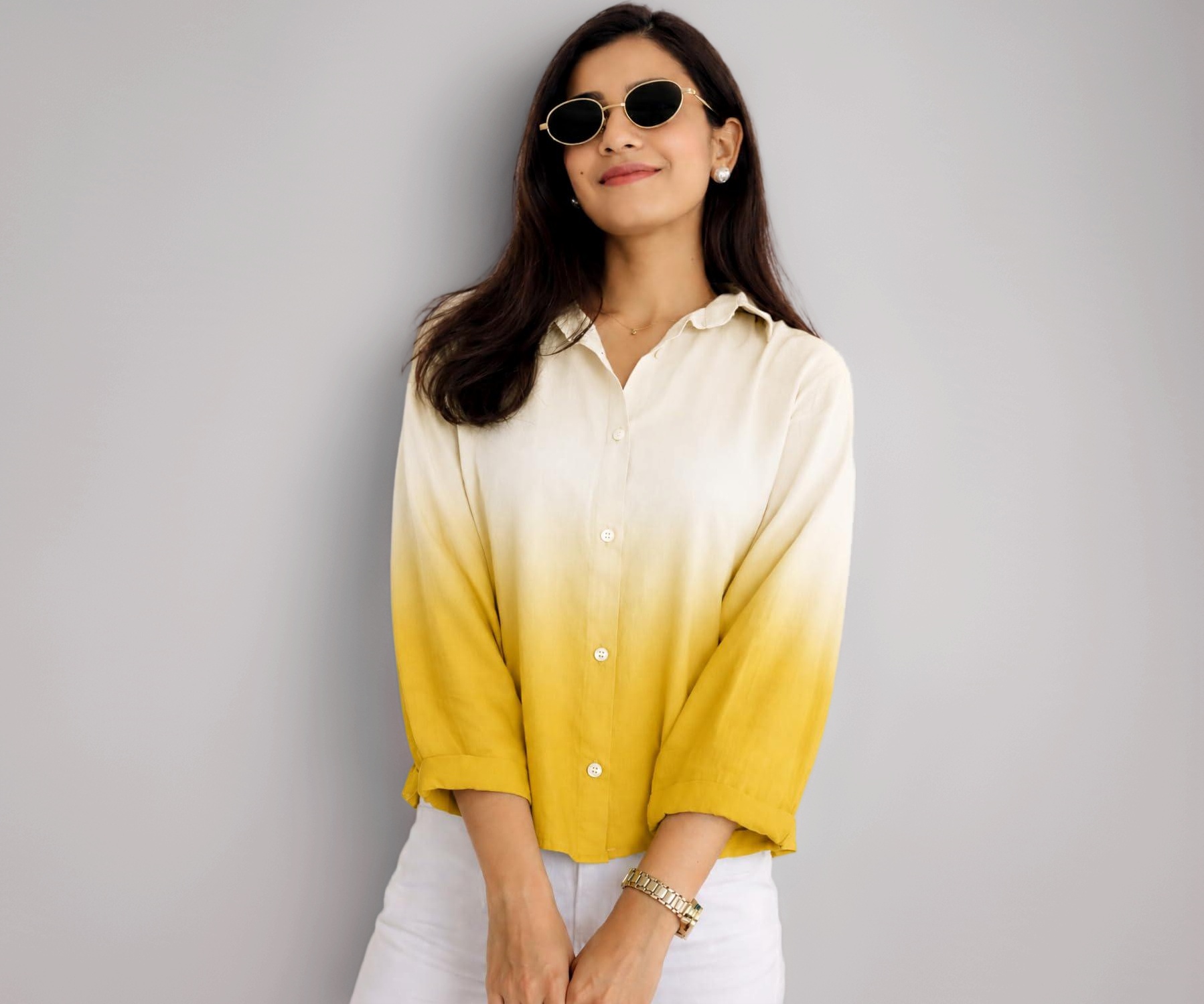 NINEOX Women's Ombre Pink Casual Shirt - Image 1