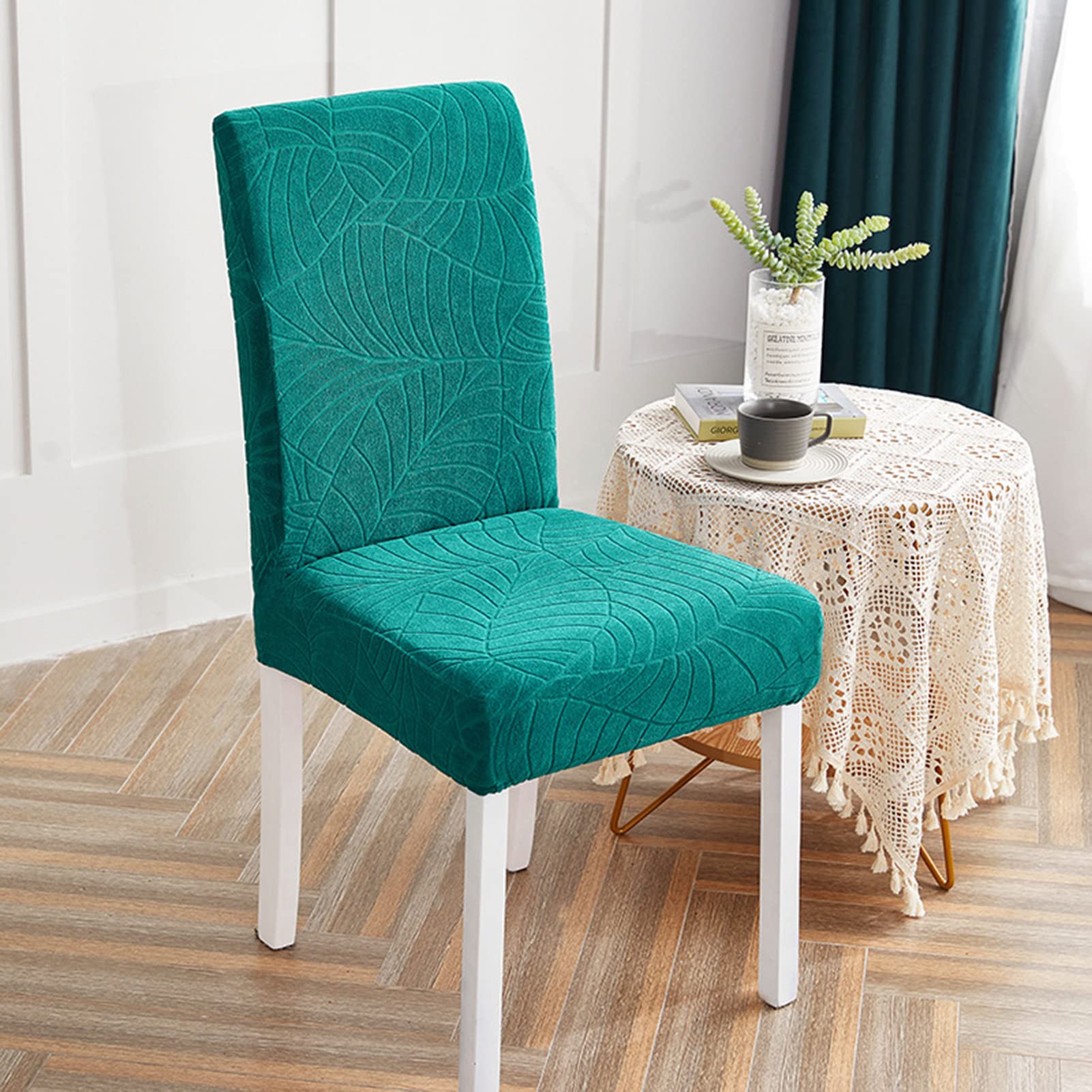 Housses de chaise extensibles de salle à manger lot de 4 vert foncé