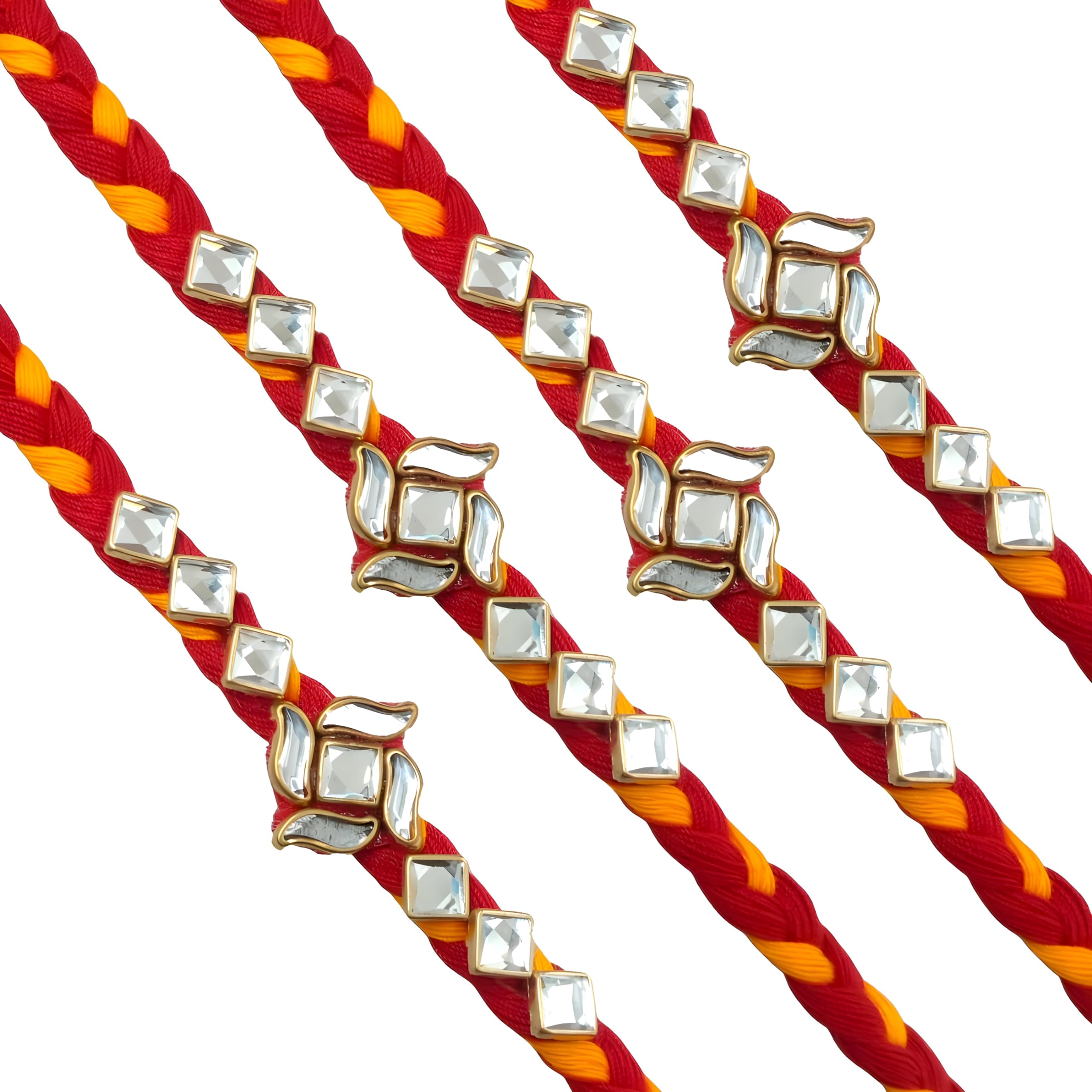 Rakhi For Unisex Adult| ARADHANA HANDICRAFT | four rakhi set, handmade traditional swastik rakhi 4 pcs combo, rakhi set of 4 with roli chawal (B0DBV5M3TN) Amazon Price History, Amazon Price Tracker