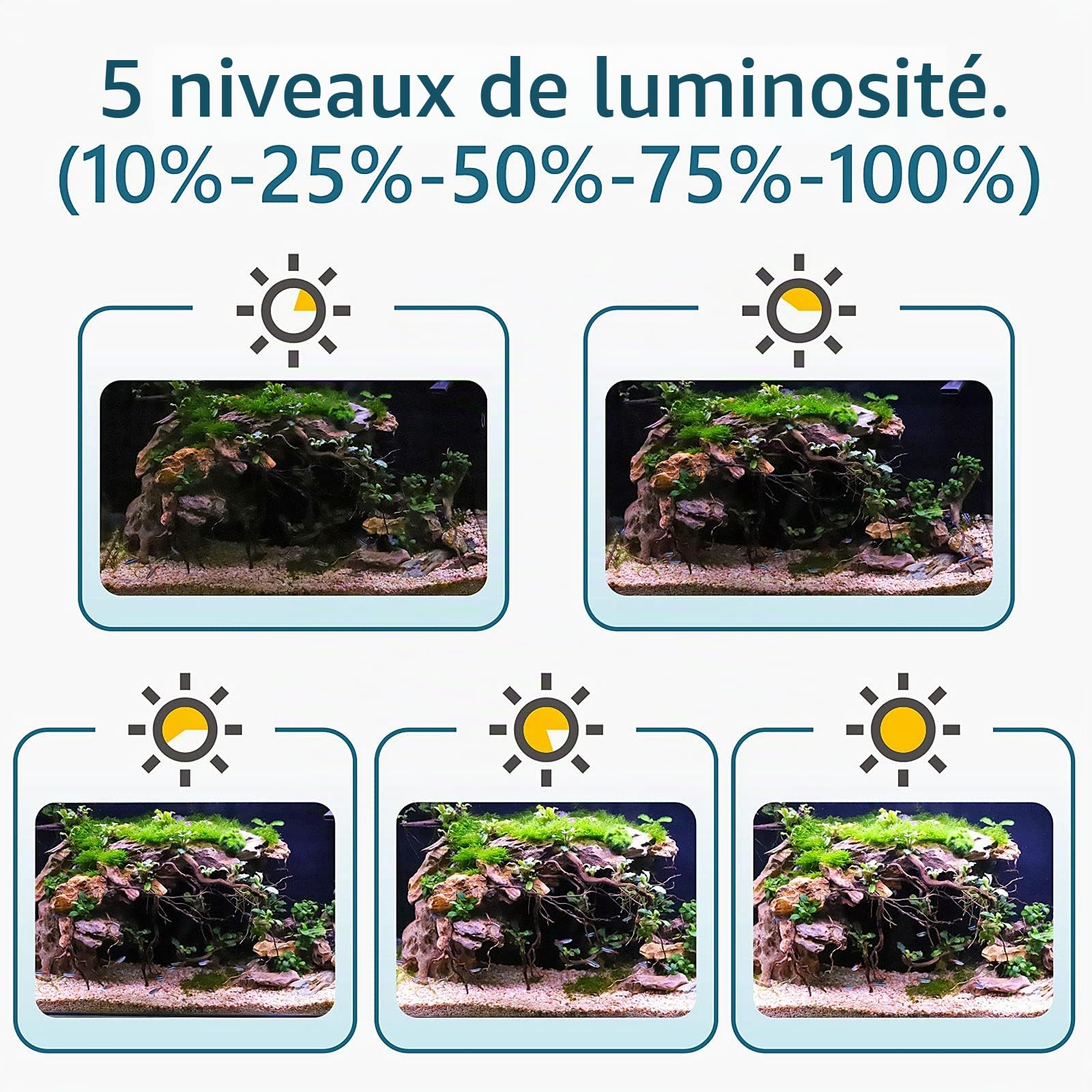 hygger Éclairage Aquarium à Spectre 24/7 Lumière LED Réglable pour Aquarium, 14 W Spectrum Led Light avec 7 Couleurs, Plusieurs Modes, Timer Luminosité Réglable
