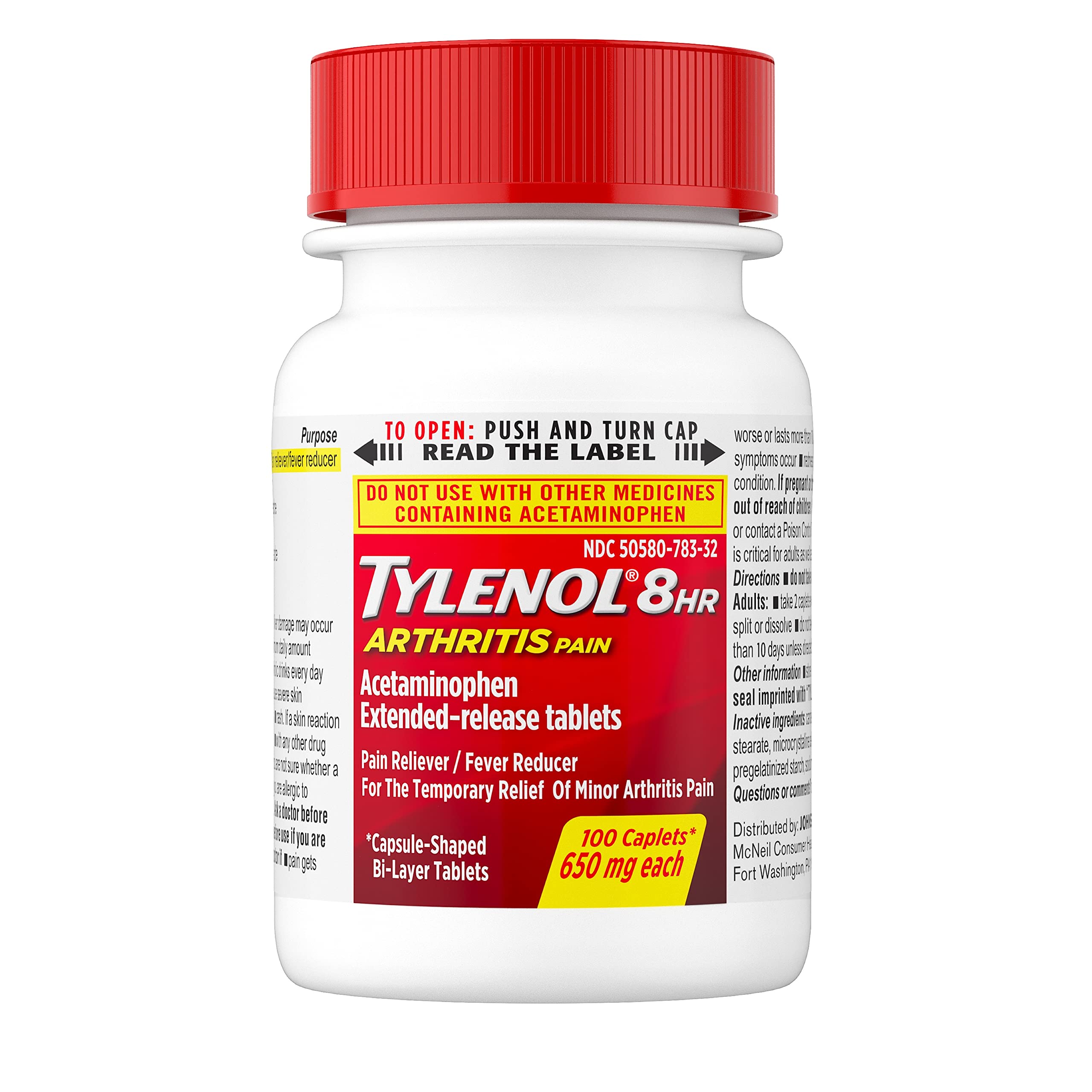Tylenol 8 Hour Arthritis Pain Acetaminophen Medicine Tablets For Joint Pain 100 Ct Buy Online At Best Price In Uae Amazon Ae