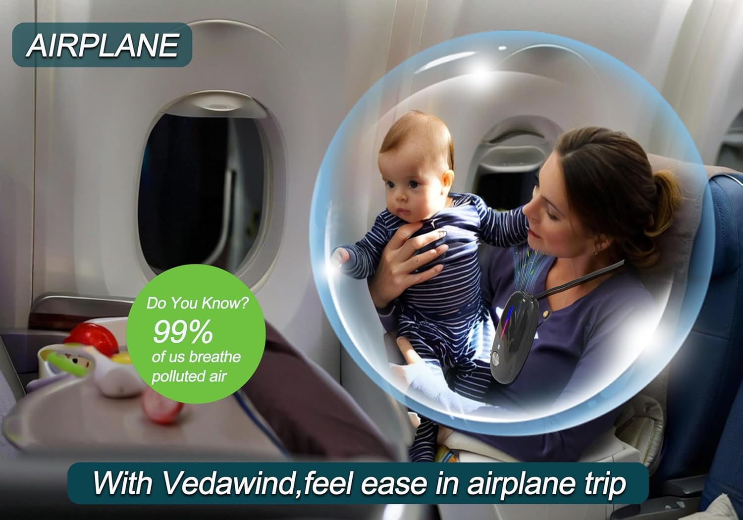 Portable Air Purifier– Wearable Personal Ionizer for Cleaner Air Necklace, Compact & Rechargeable, Ideal for Travel, Office, and Outdoor Use – 120 million Ions