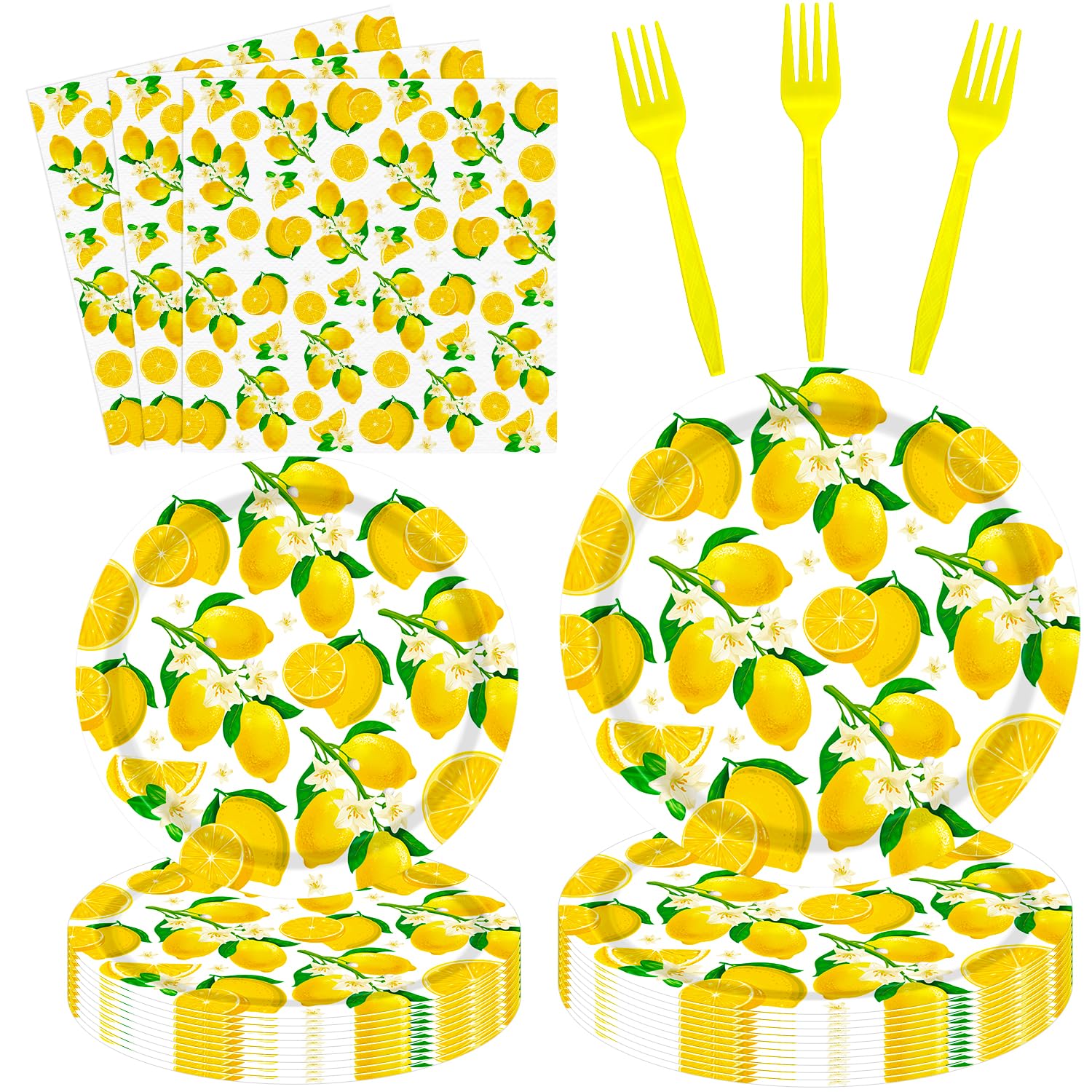 Assiettes citron pour éviter la vaisselle lors d'une grande fête