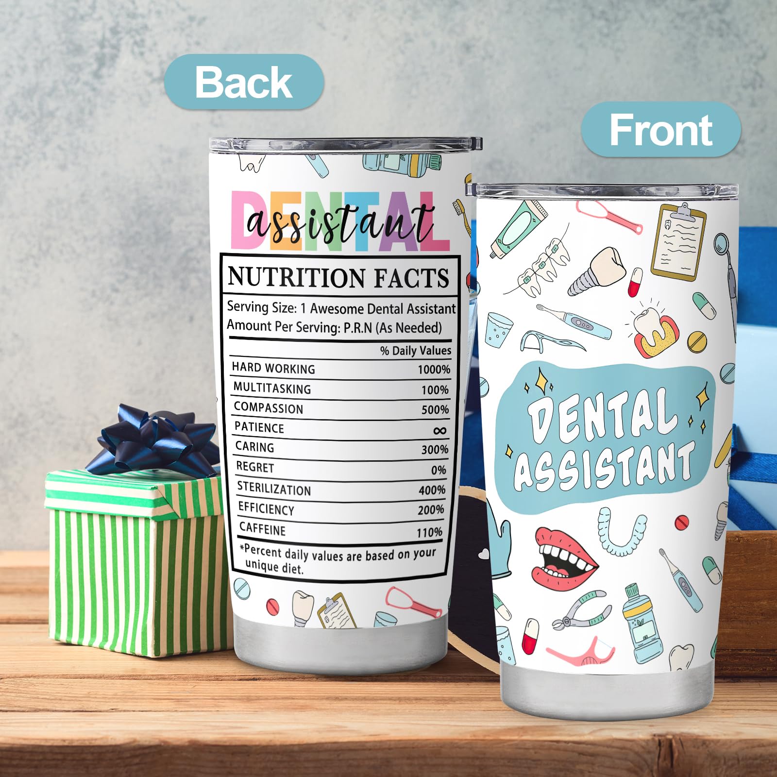 Dental Assistant Appreciation Gifts for Women,Dental Assistant Week Gifts,Travel Coffee Tumbler Mug Cup 20oz
