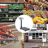 Vista 4 de TUFFIOM Báscula electrónica de plataforma de peso de 220 libras, básculas plegables de piso digital, pantalla LCD de alta definición de acero