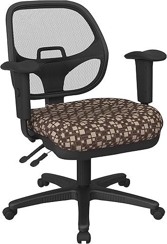 Miniatura 45 de Office Star ProGrid - Silla de oficina ergonómica ajustable con soporte lumbar integrado y brazos acolchados, color negro icono Negro (Icon