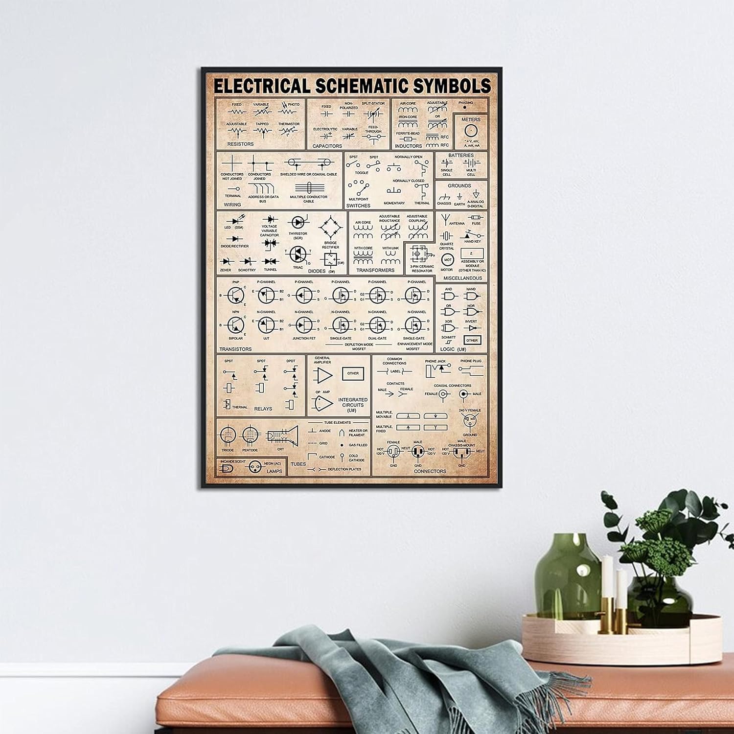 Amazon.com: Retro Metal Tin Sign 12 X 16 Inches Electrical Schematic ...