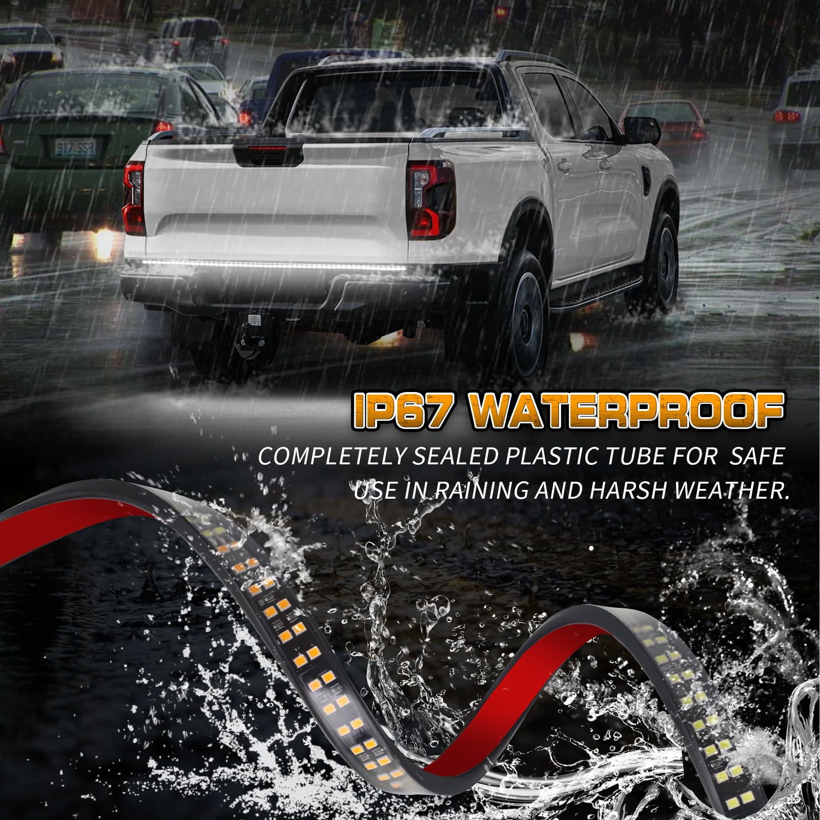Snapklik.com : 48 Inch White Tailgate Strobe Lights Strip 288 LED Tail ...