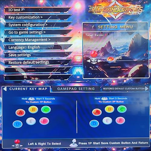 Miniatura 6 de RegiisJoy 32000 en 1 Pandoras Box 78S Retro Arcade Game Console, 4 Jugadores 3D Magical Modified Game, Search Save Delete Cheat Function, Lista de