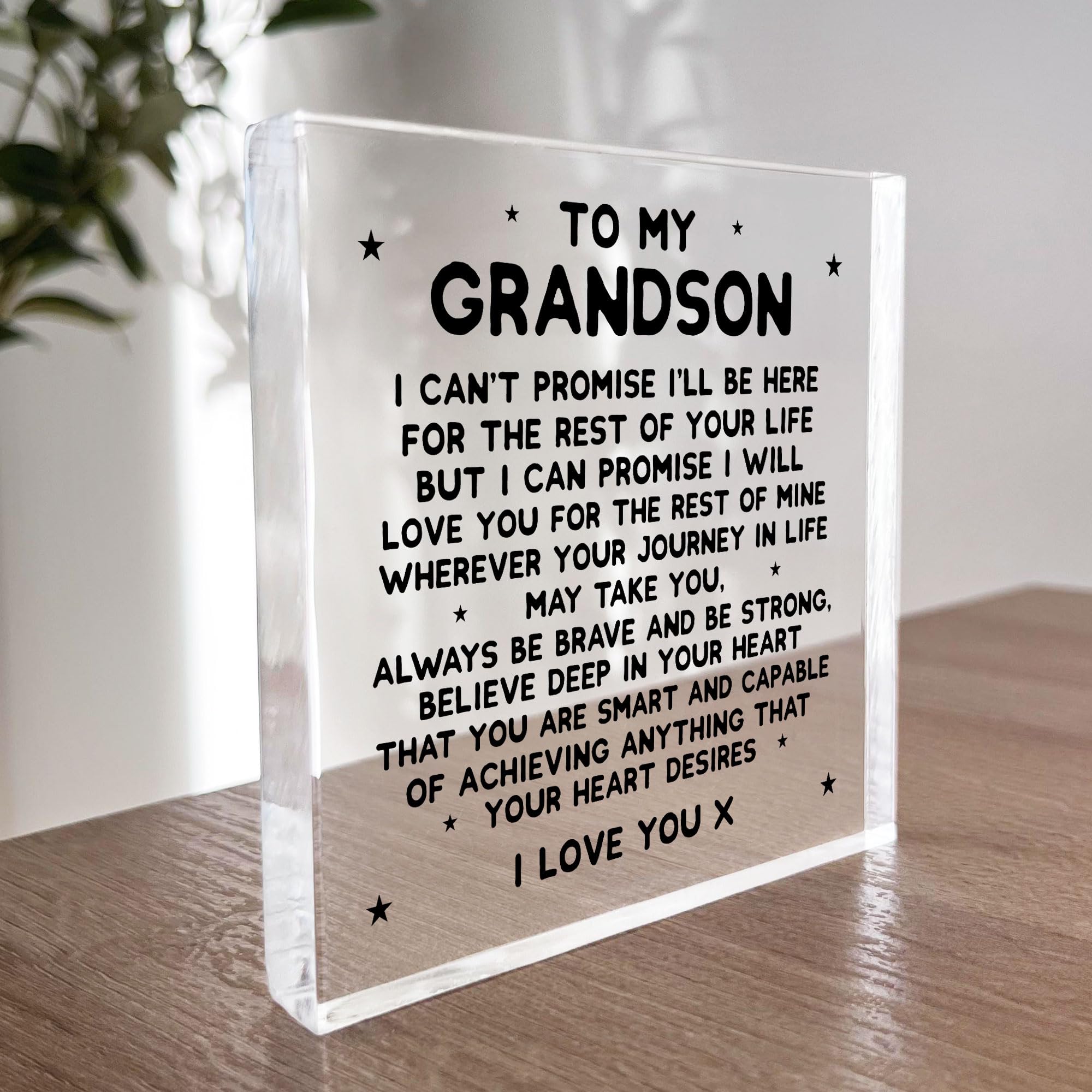Red Ocean Grandson Gifts For Christmas Birthday TO MY GRANDSON Plaque Gift From Grandparents Nan Grandad Keepsake