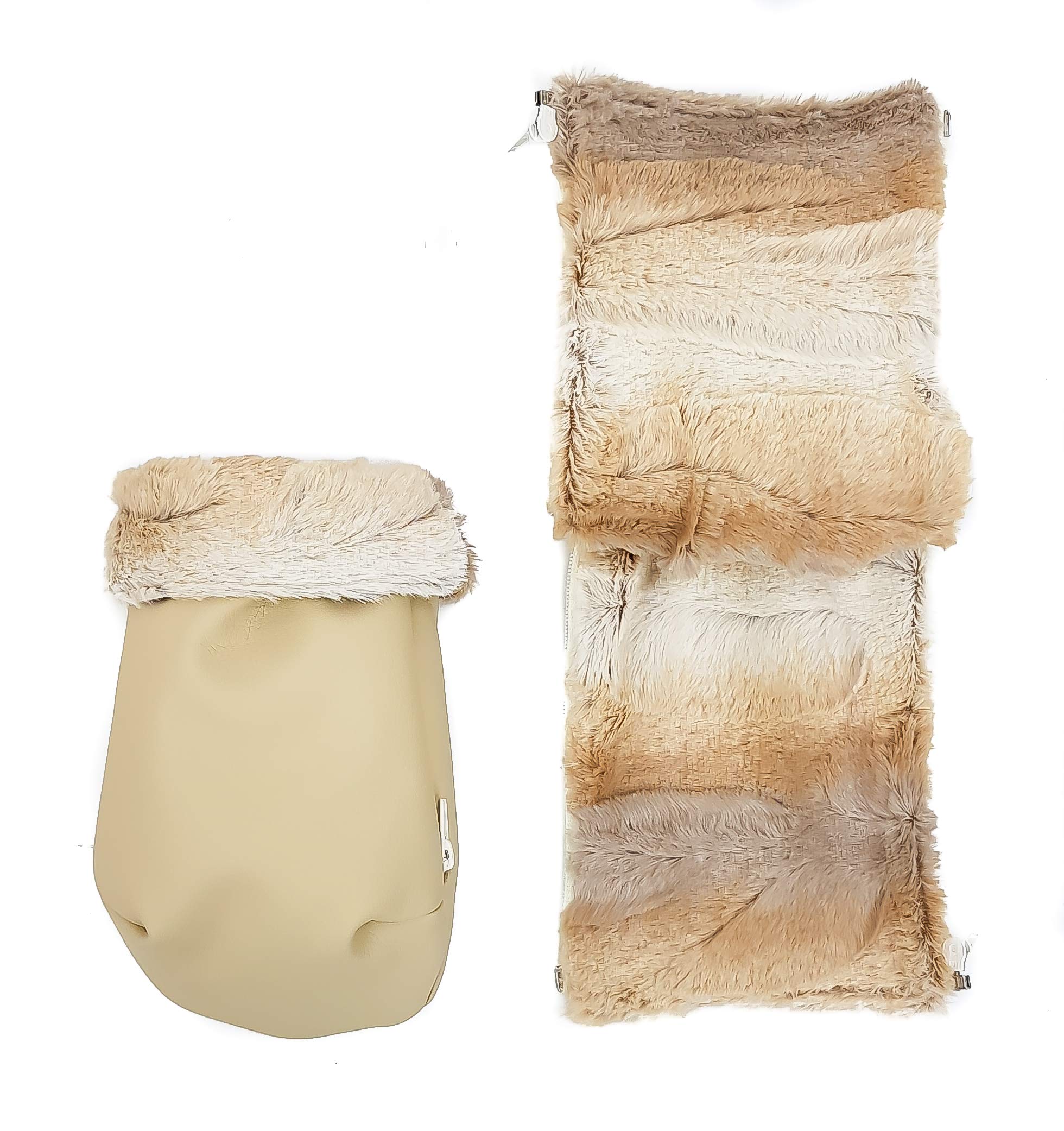 Set Starks (HIVER): Sac housse universel pour poussette+ Protège-Mains. C'est disponible en plusieurs couleurs. (Stark Camel)